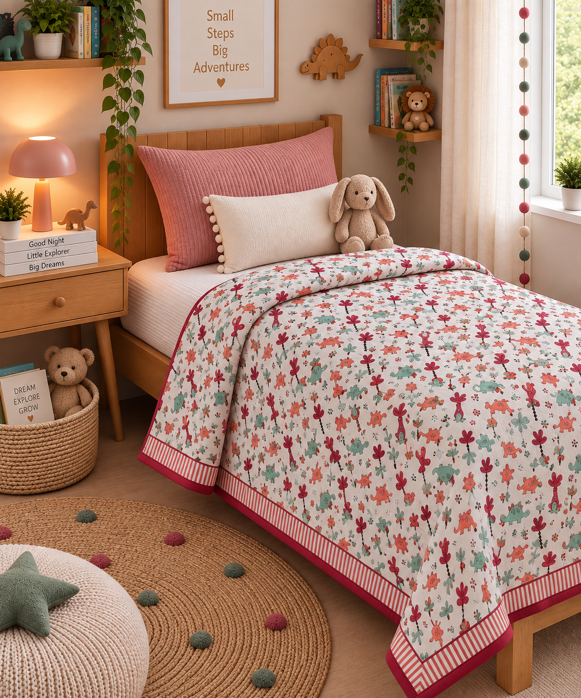 Pure mulmul cotton kids single dohar - 60x90 inches