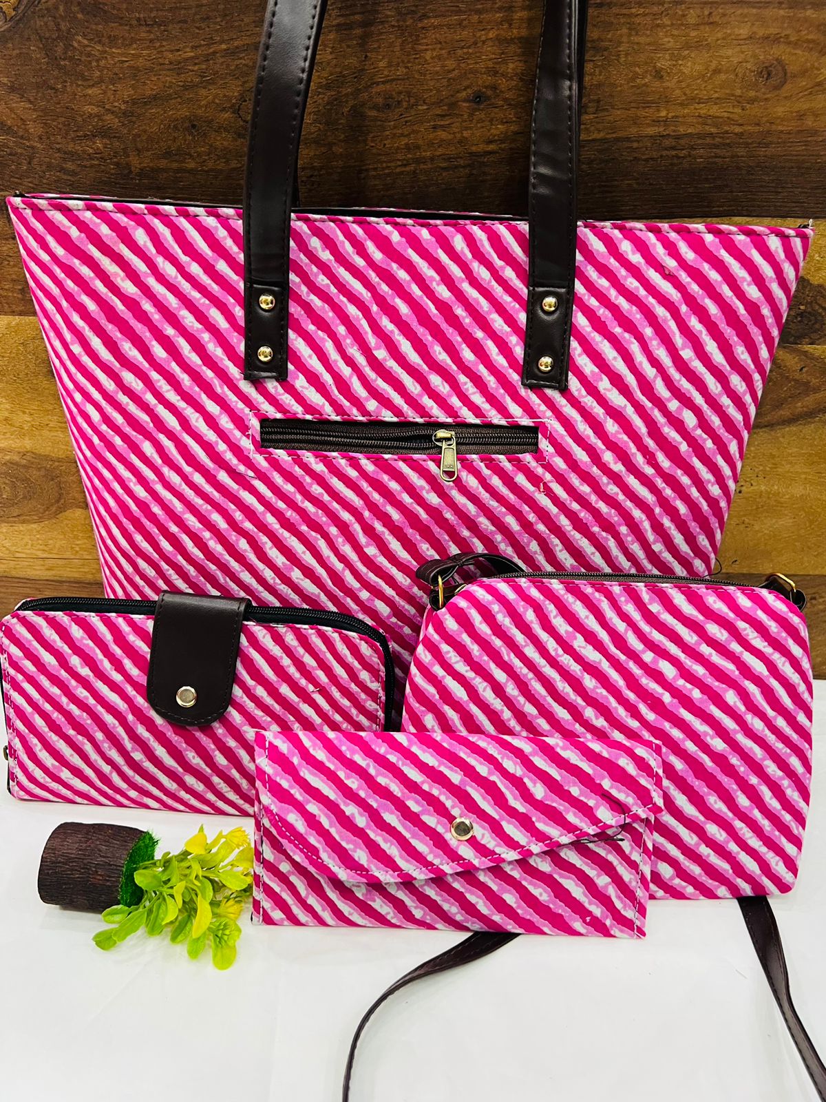 4 Piece printed fabric handbag combos
