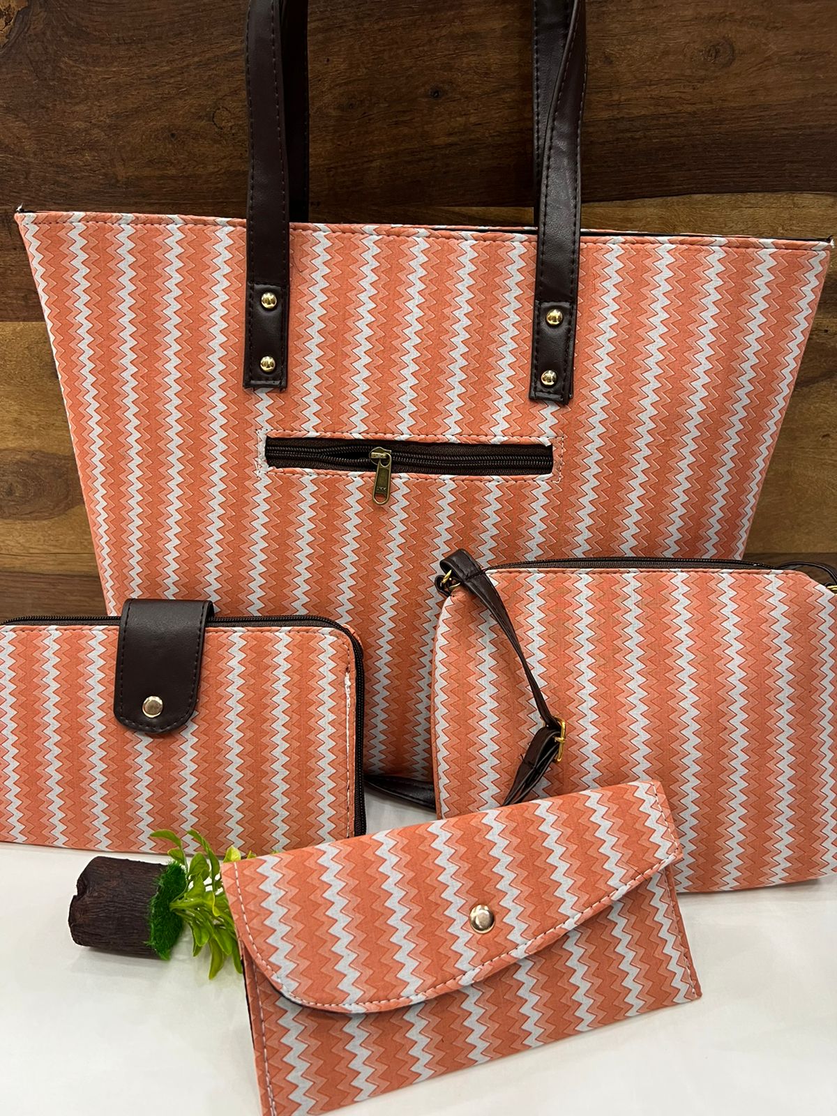 4 Piece printed fabric handbag combos