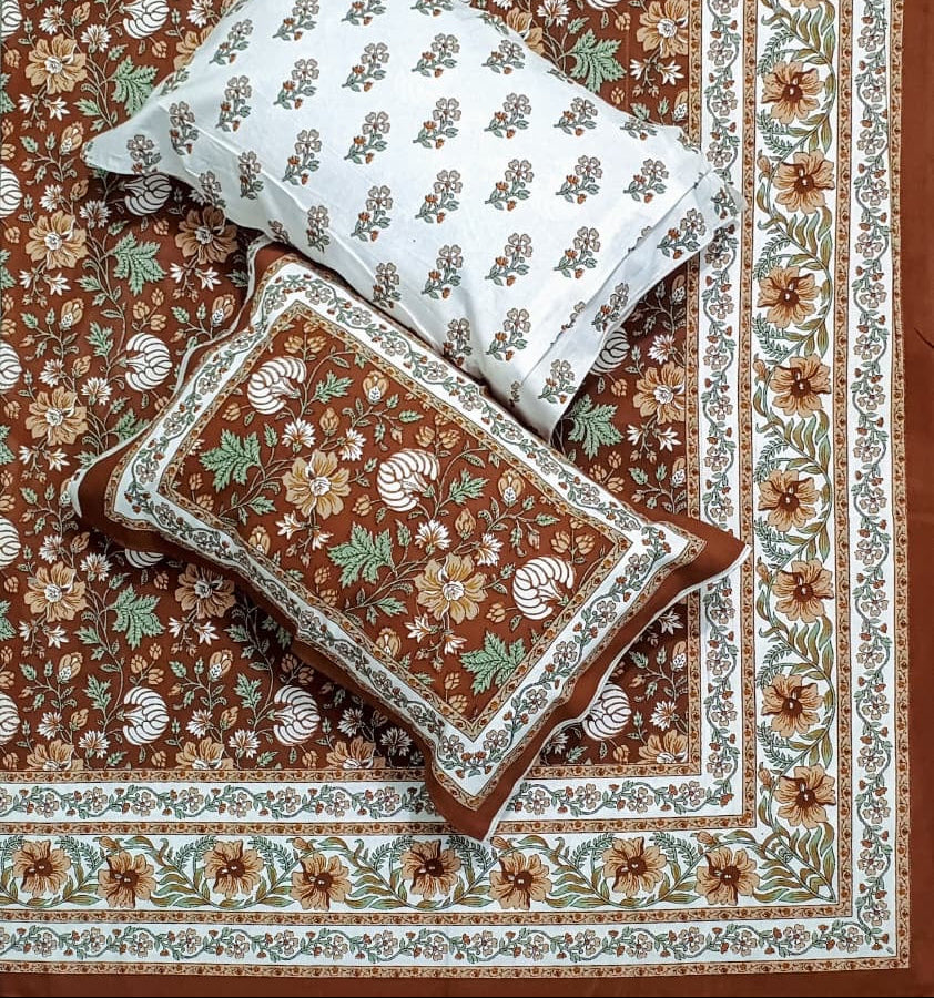 Pure cotton kalamkari bedsheet king size (95x108 inches)