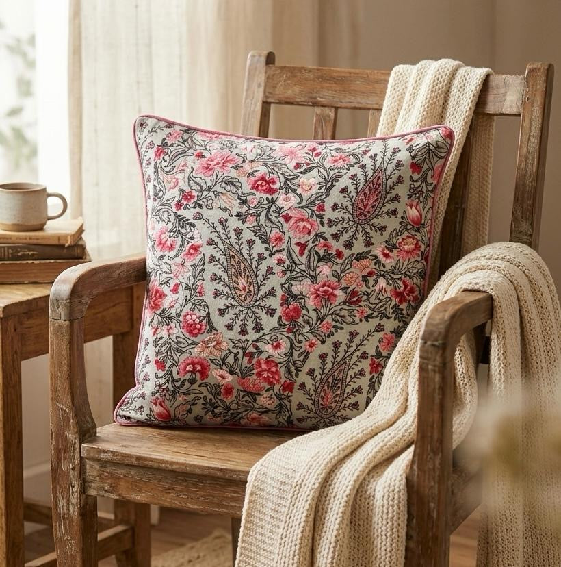 Pure cotton printed cushion covers - set of 5 (16x16 inches)