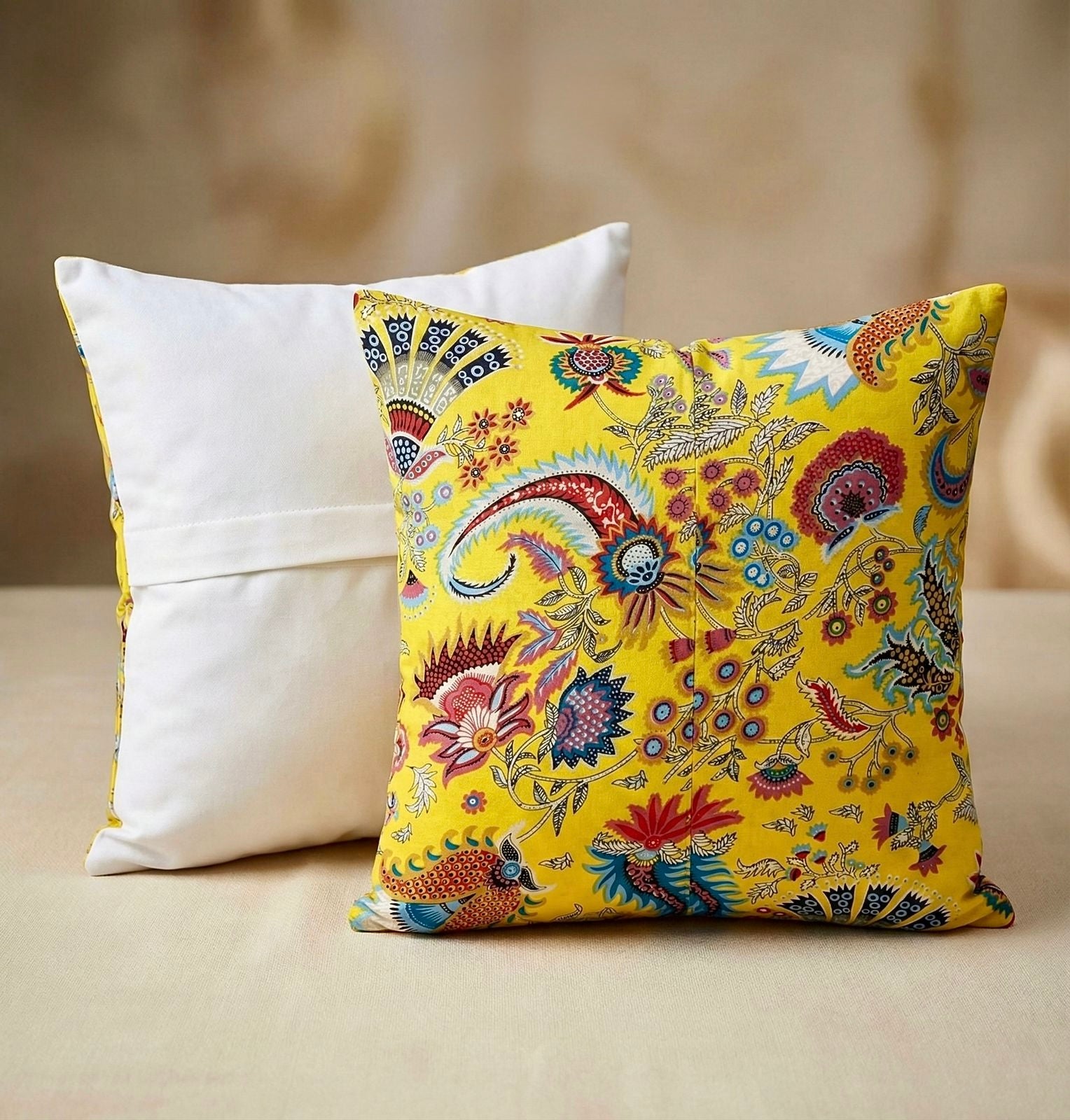 Pure cotton large sized cushion covers - set of 2 (24x24 inches)