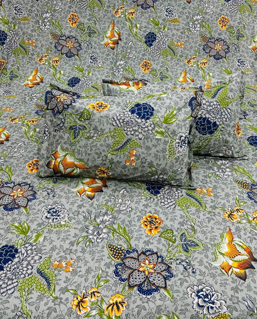 Pure cotton bedsheets double bedsheets with two pillow covers 100x108 inches