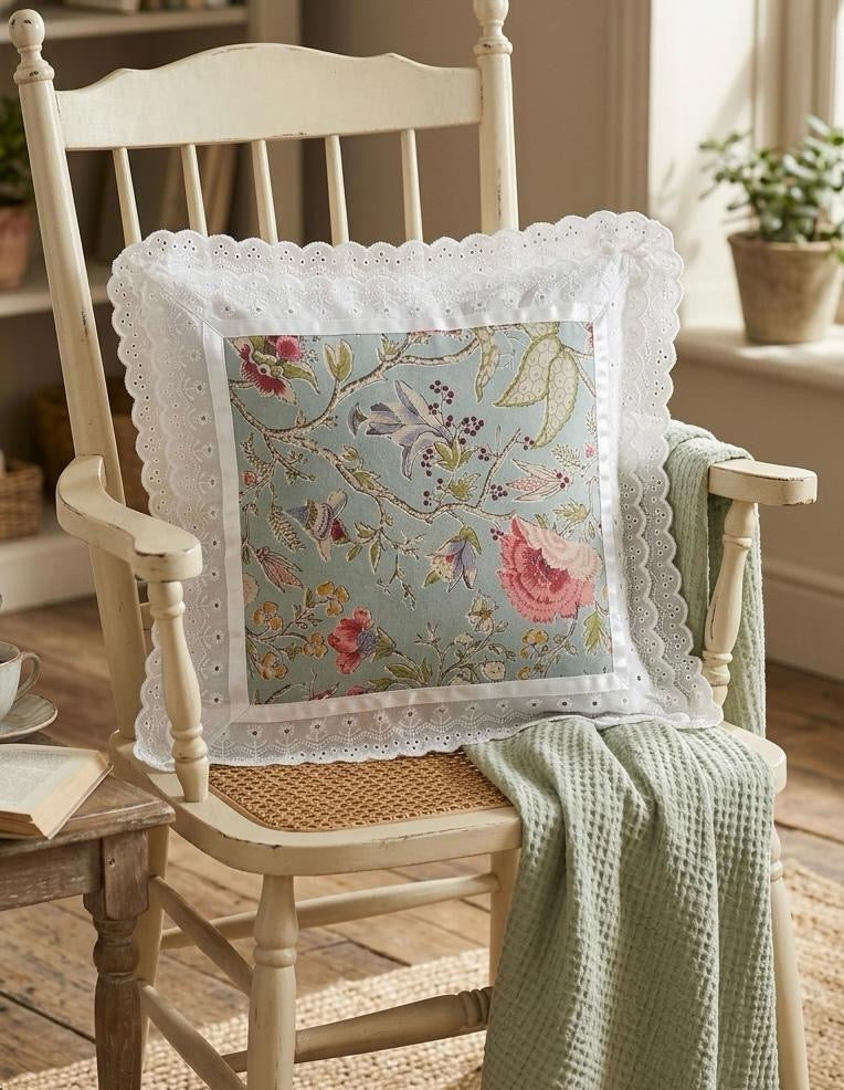 Pure cotton laced cushion covers - set of 2