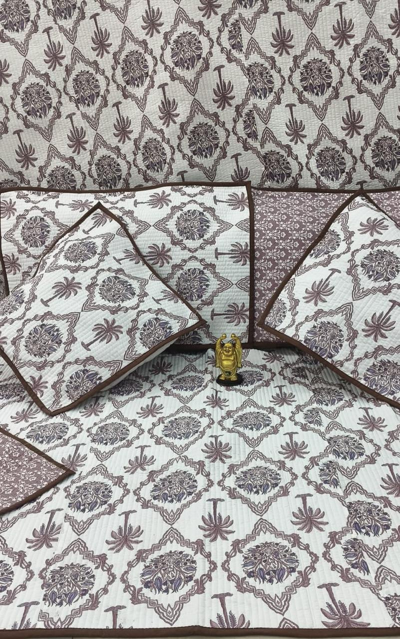 Pure cotton Quilted bedcover 5 piece bedding sets