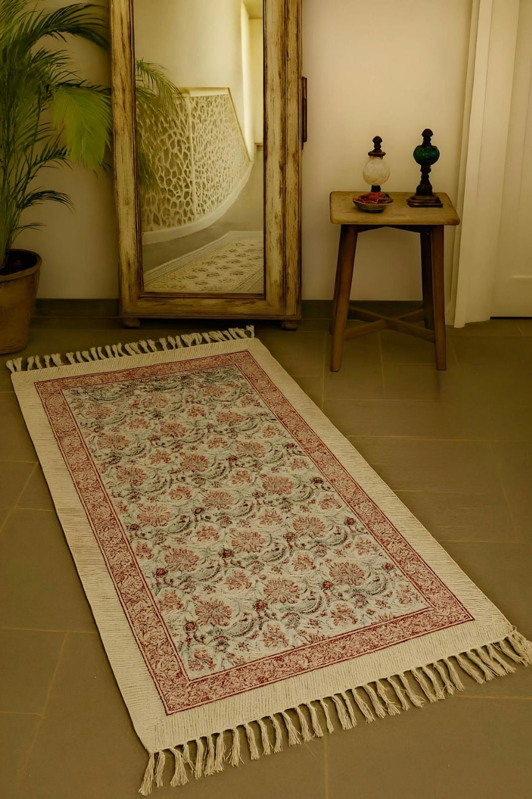 Handmade hand-block printed rugs (4x6 feet)