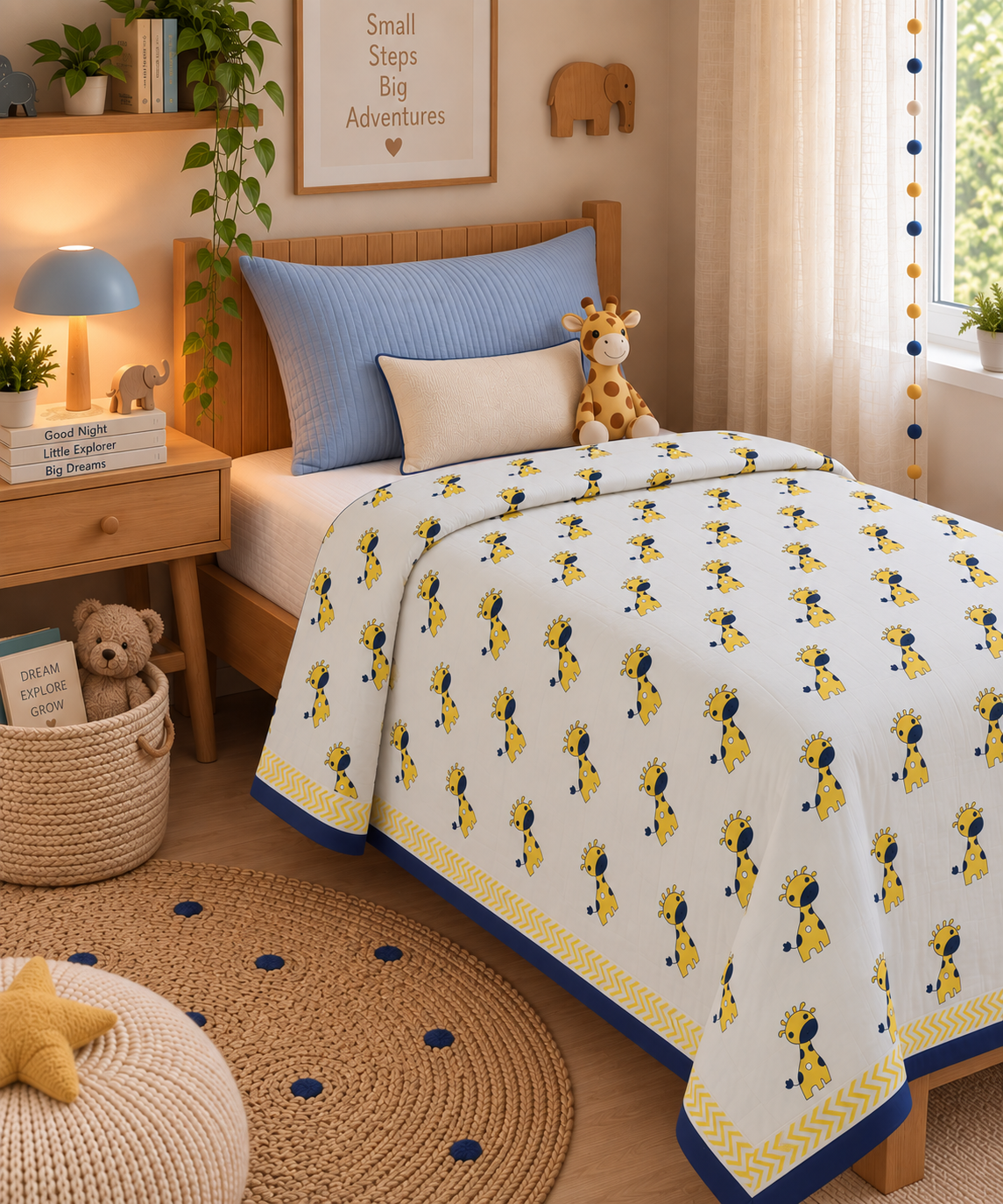Pure mulmul cotton kids single dohar - 60x90 inches