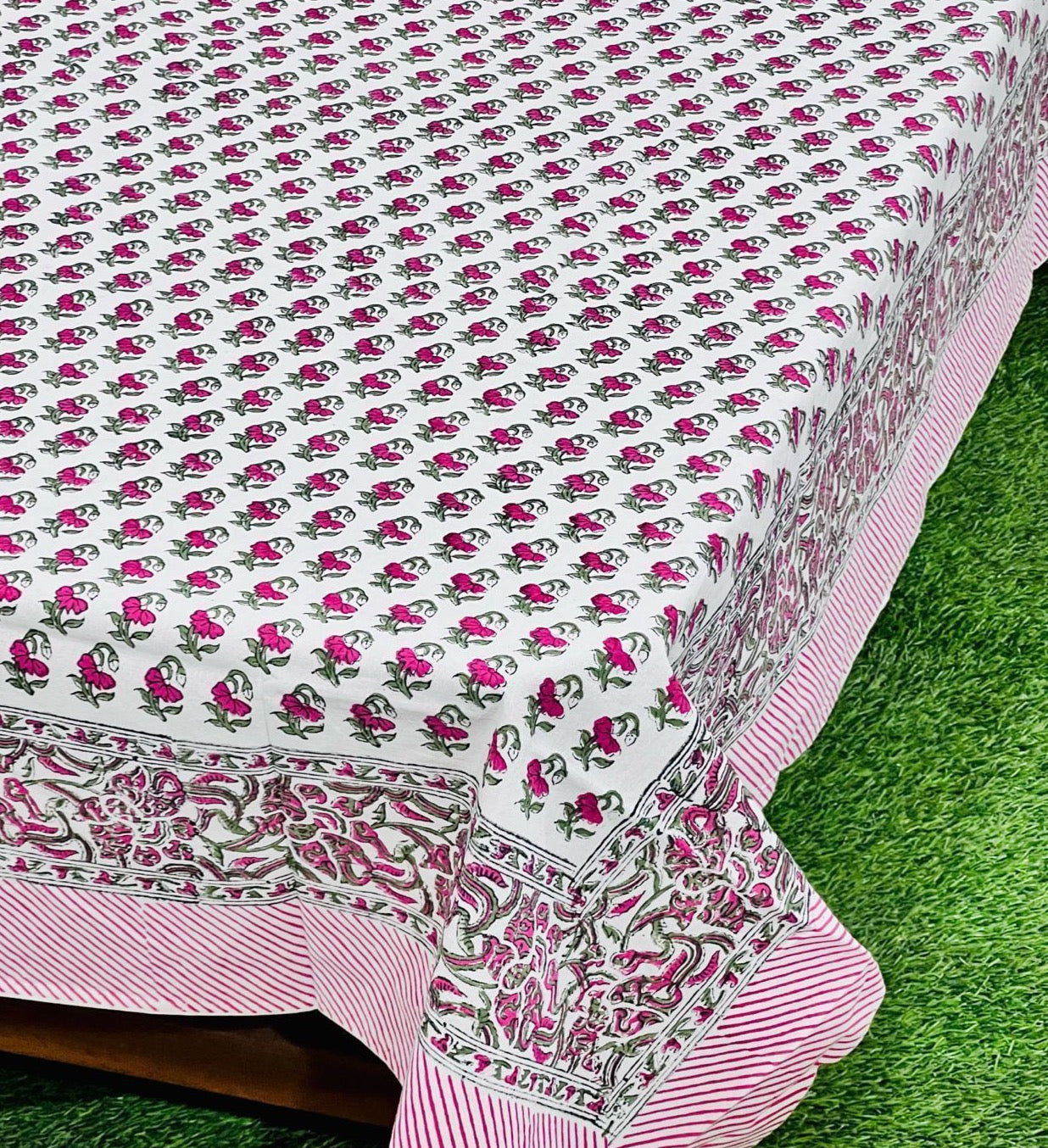 Pure cotton hand-block printed table covers for 4/6 seater dining tables (60x90 inches)