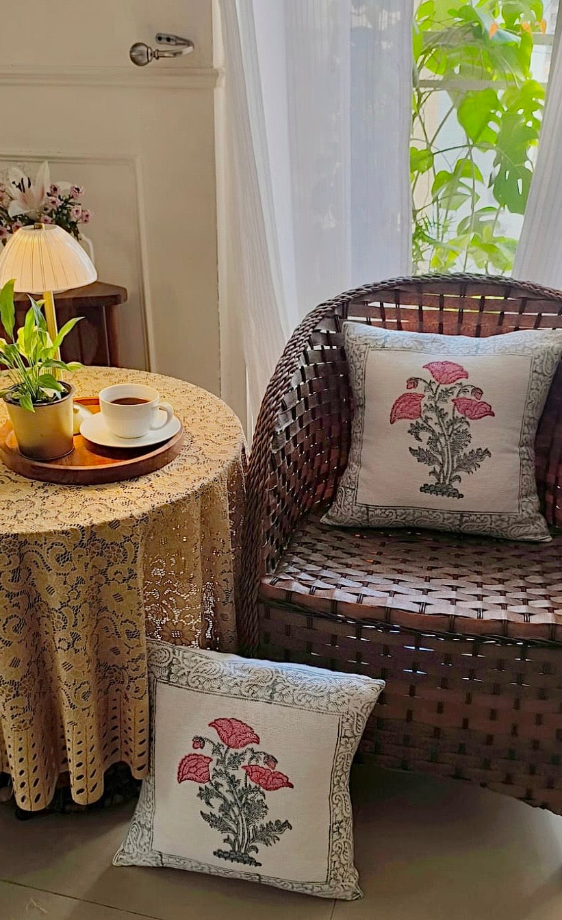 Pure tnt cotton cushion covers 16x16 inches (set of 5)