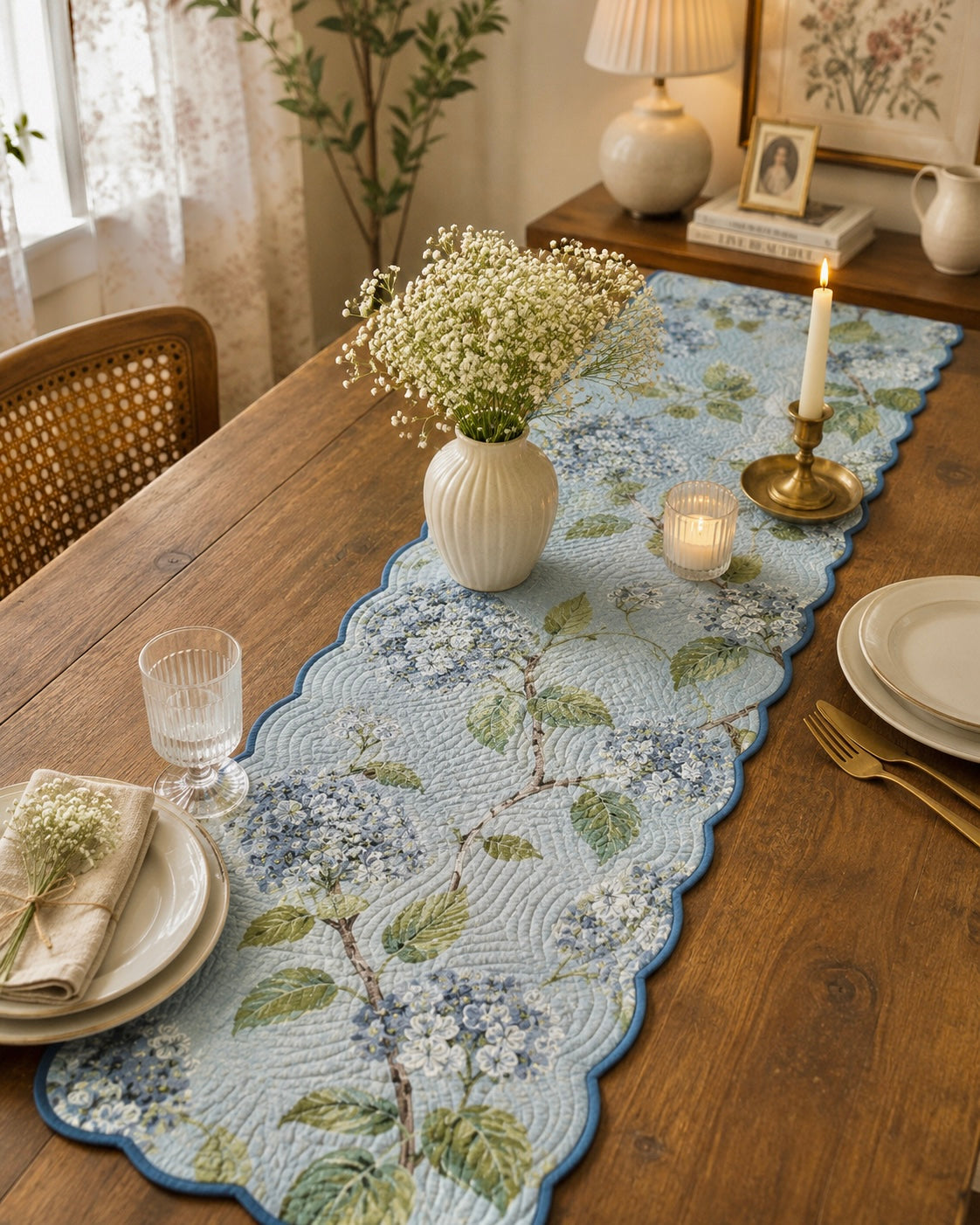 Pure cotton quilted table runners for 4 and 6 seater dining tables