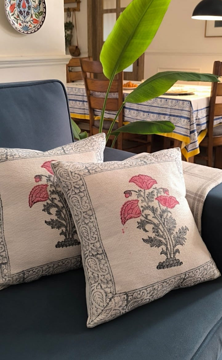 Pure tnt cotton cushion covers 16x16 inches (set of 5)