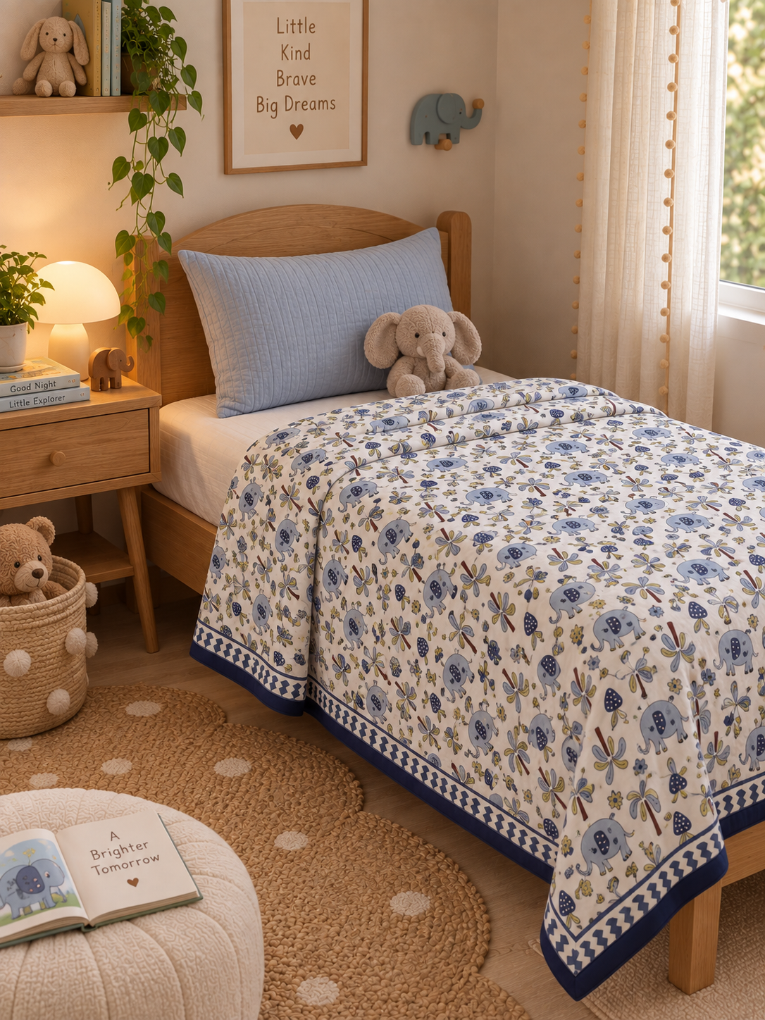 Pure mulmul cotton kids single dohar - 60x90 inches