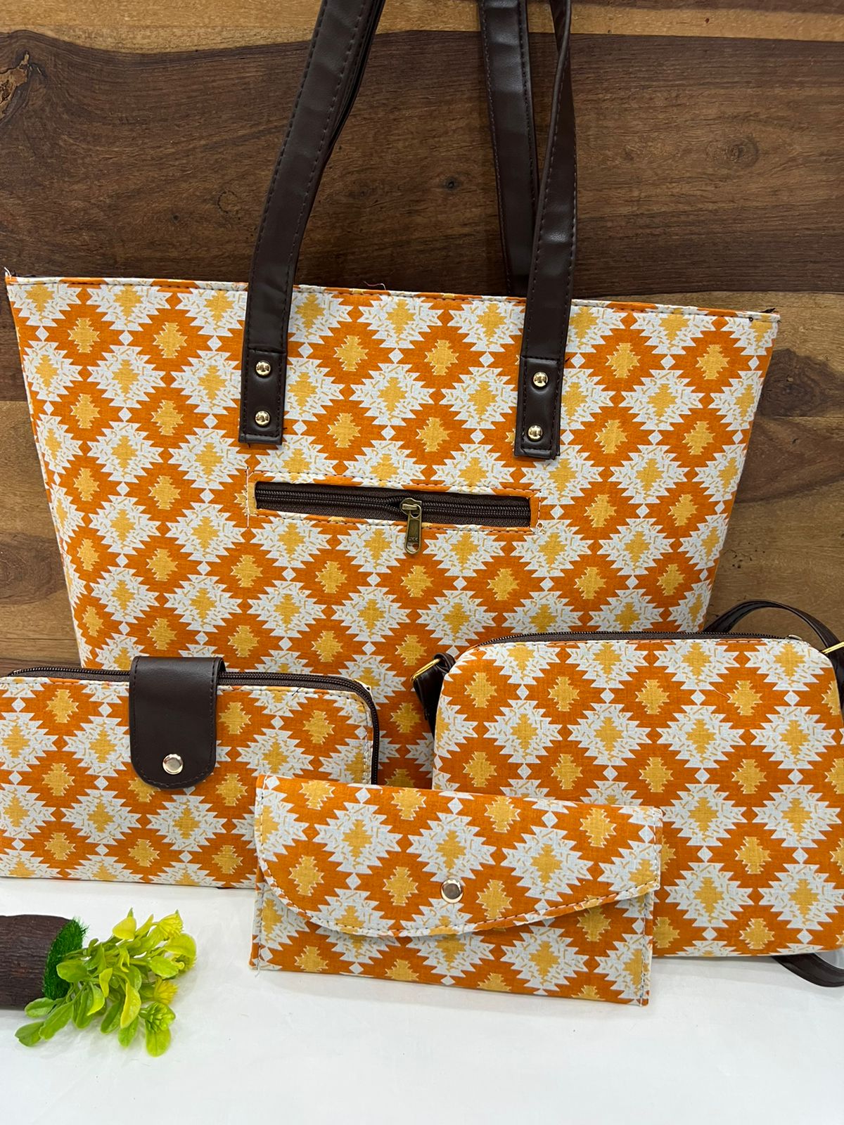 4 Piece printed fabric handbag combos