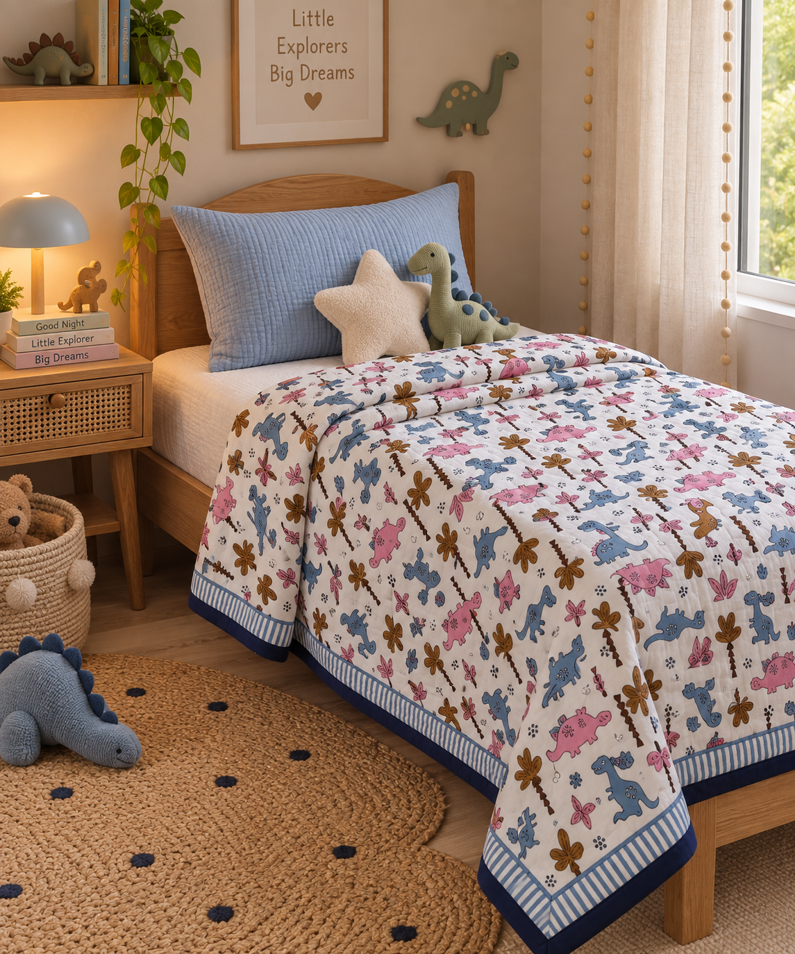 Pure mulmul cotton kids single dohar - 60x90 inches