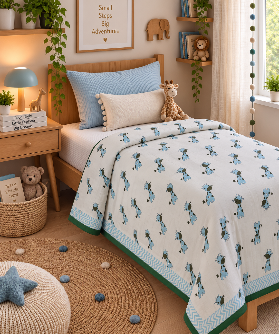 Pure mulmul cotton kids single dohar - 60x90 inches
