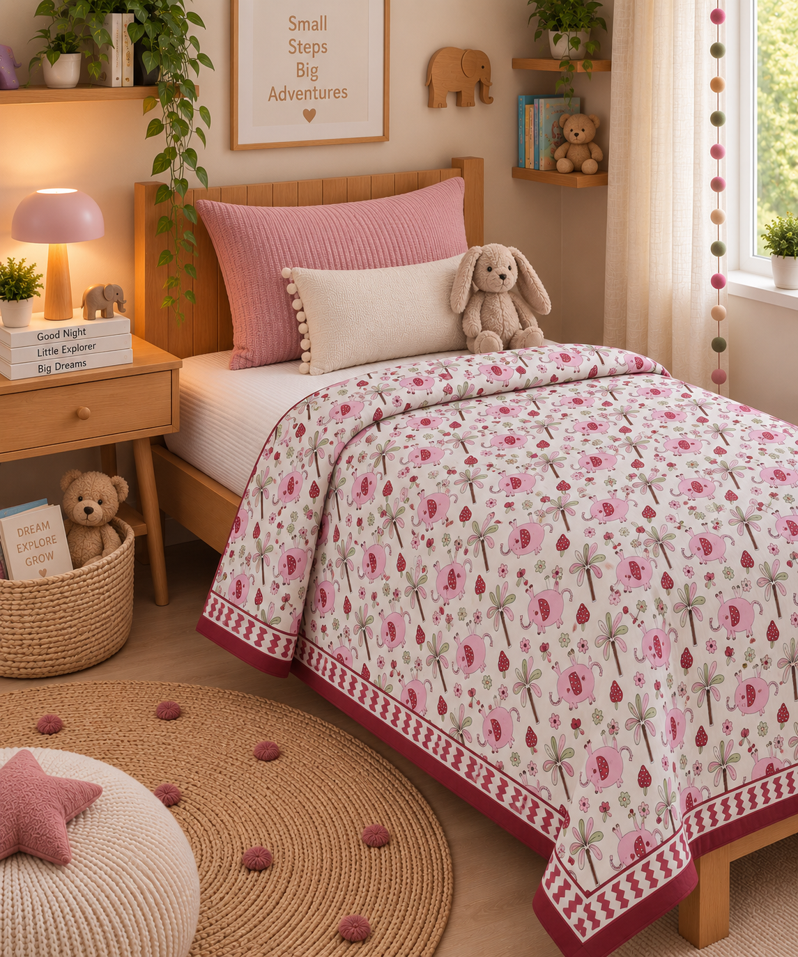 Pure mulmul cotton kids single dohar - 60x90 inches