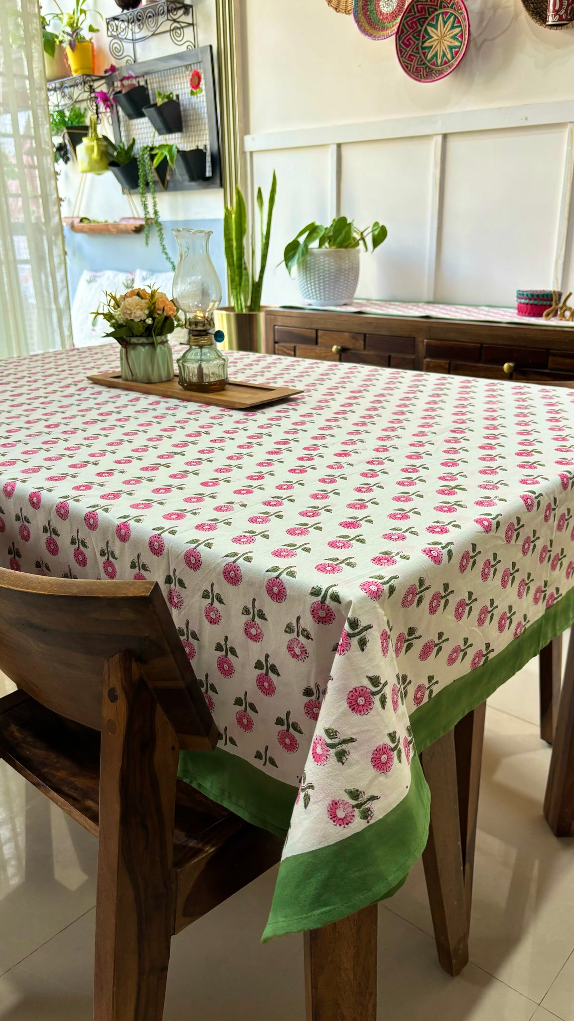 Pure cotton hand-block printed table covers for 6 seater dining tables (60x90 inches)