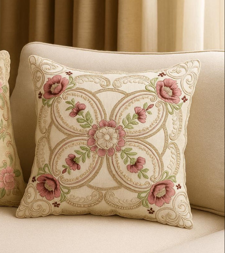 Jacquard blend embroidered cushion covers 20x20 inches