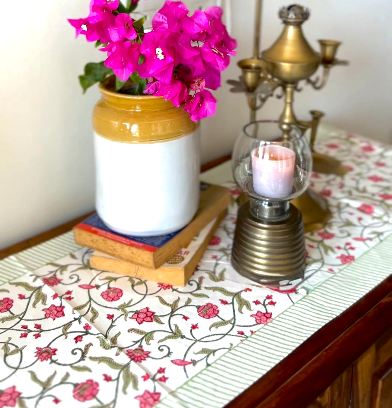 Canvas cotton handblock printed table runners