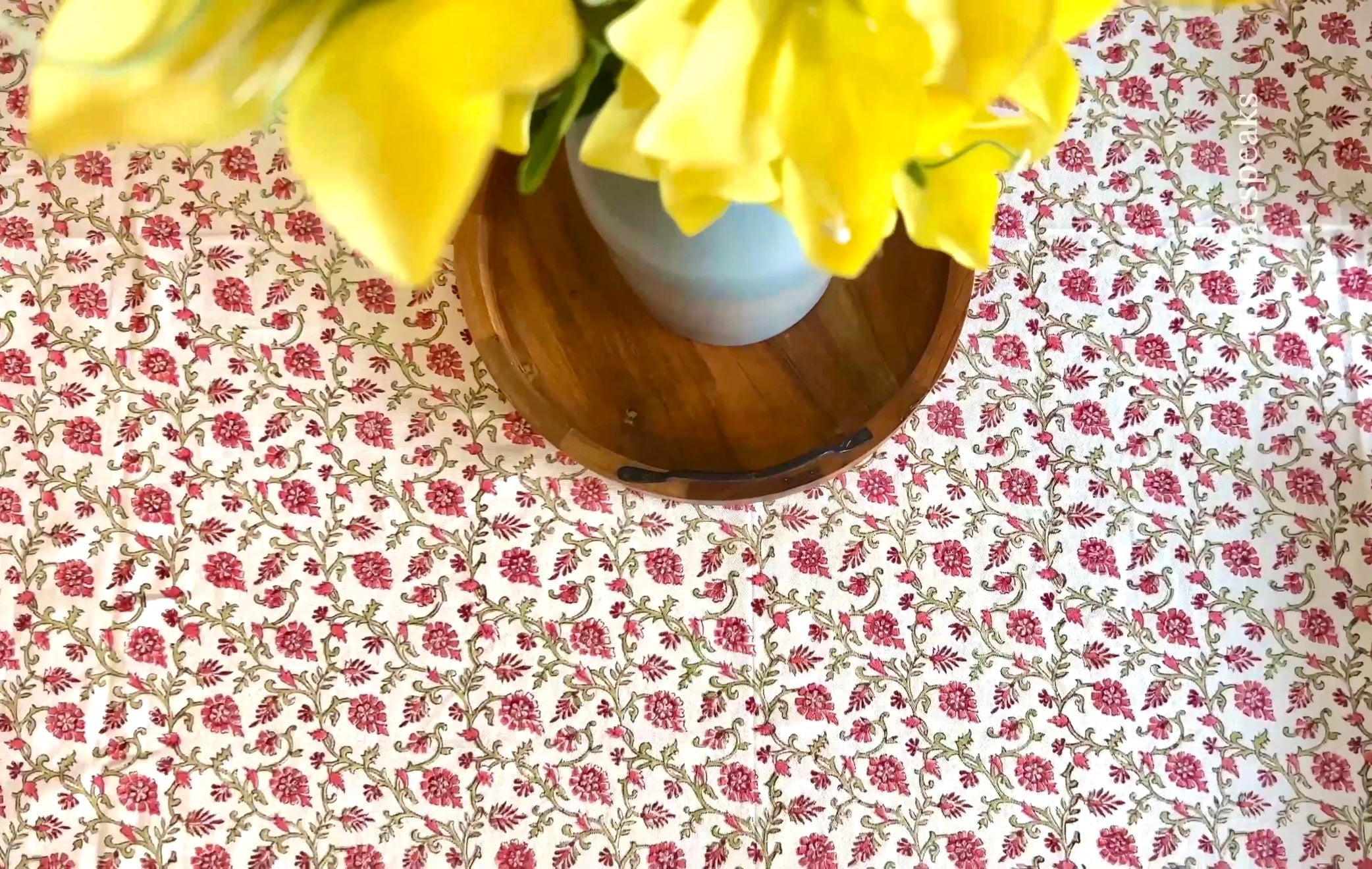 Pure cotton hand-block printed table covers for 4 and 6 seater dining tables (60x90 inches)