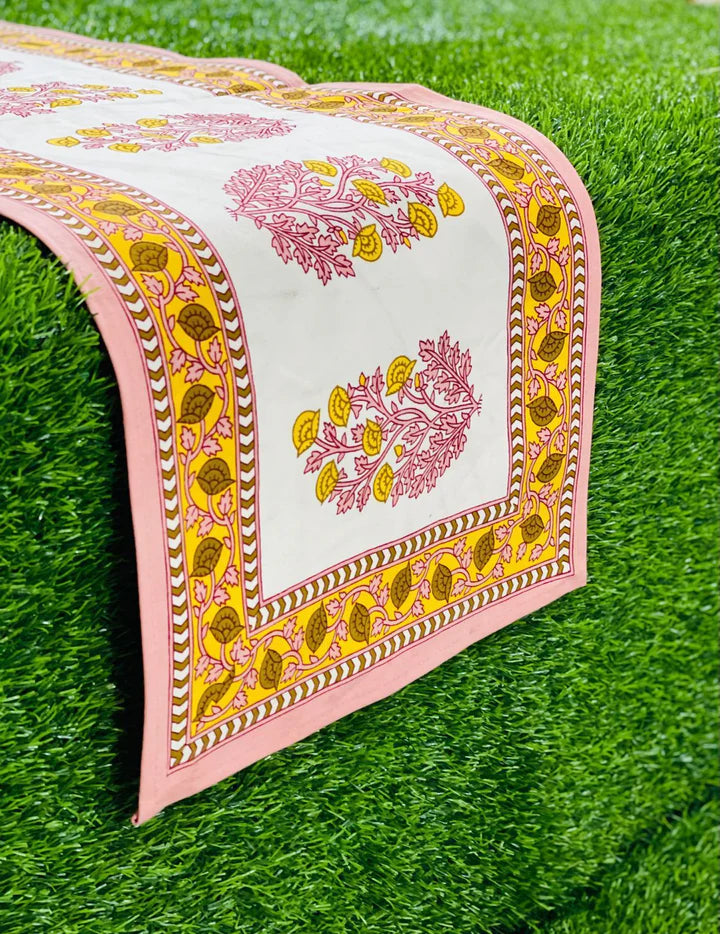Pure cotton screen printed table runners