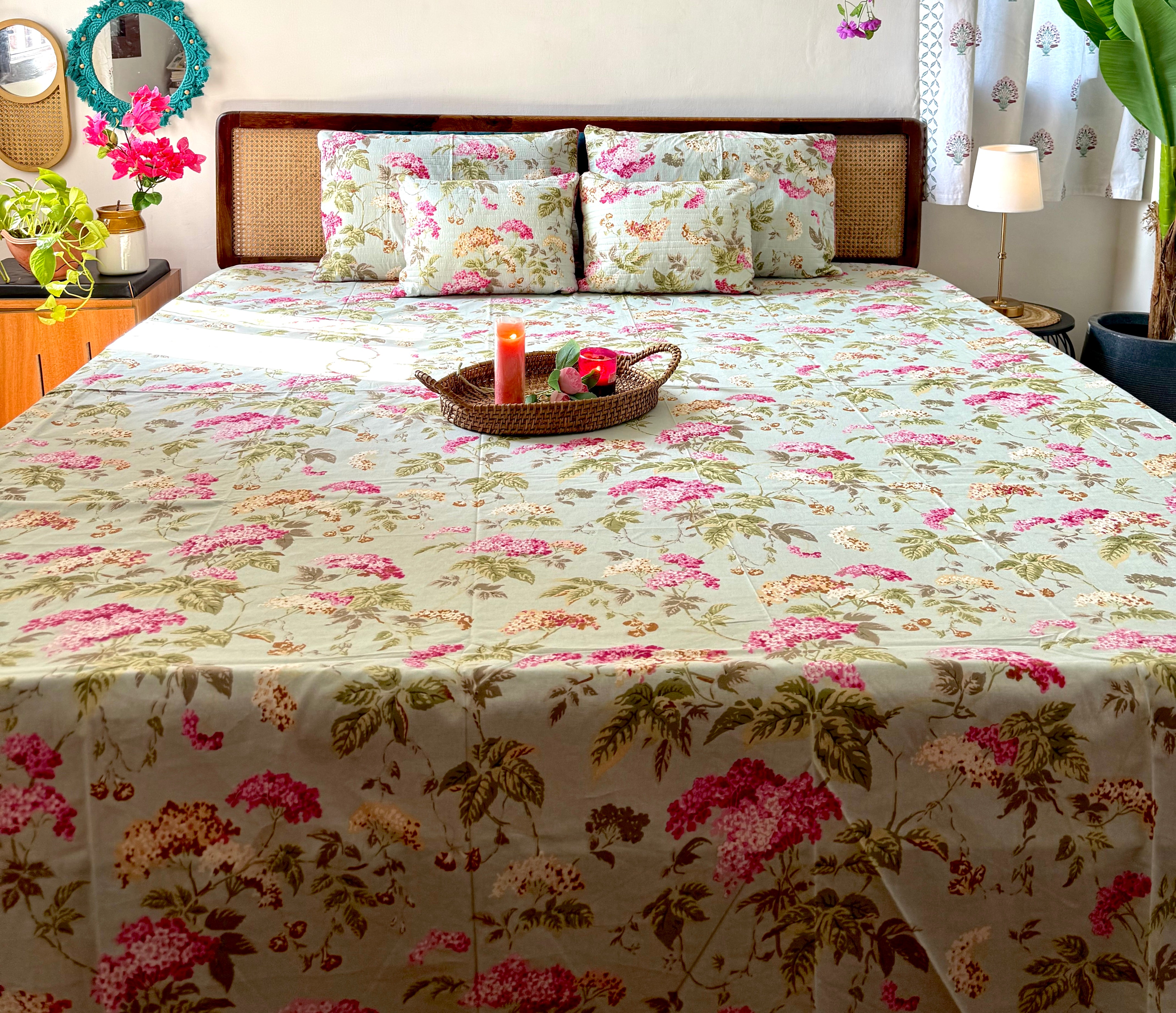 5 piece pure cotton king size bedding combo