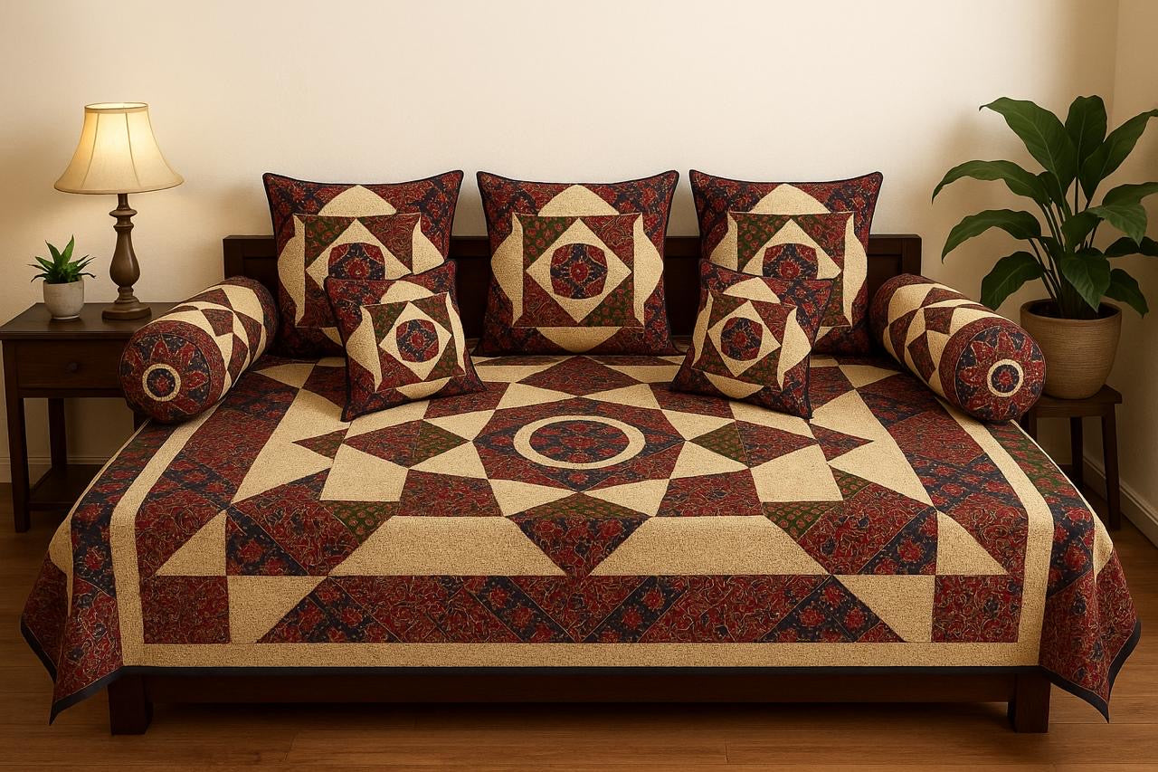 Pure cotton printed 8 piece traditional diwan sets