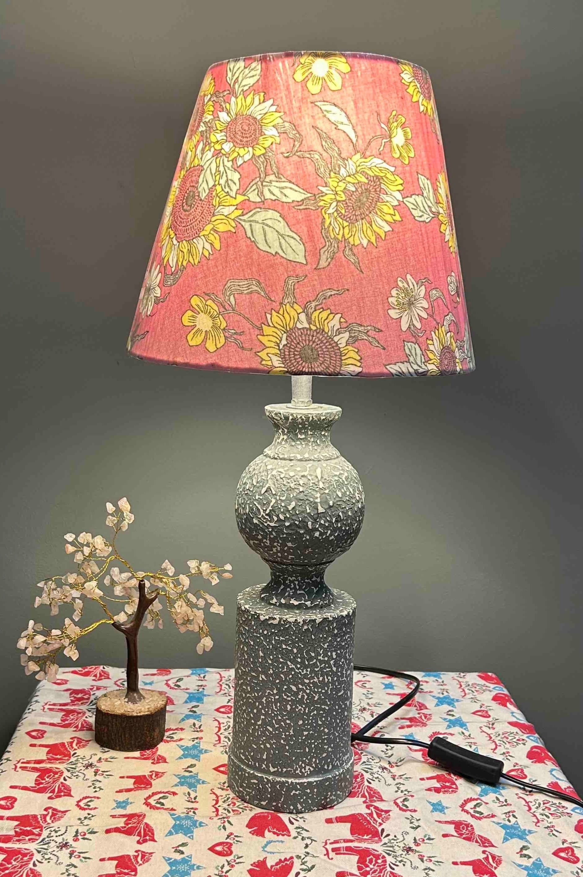 Antique wooden table lamp