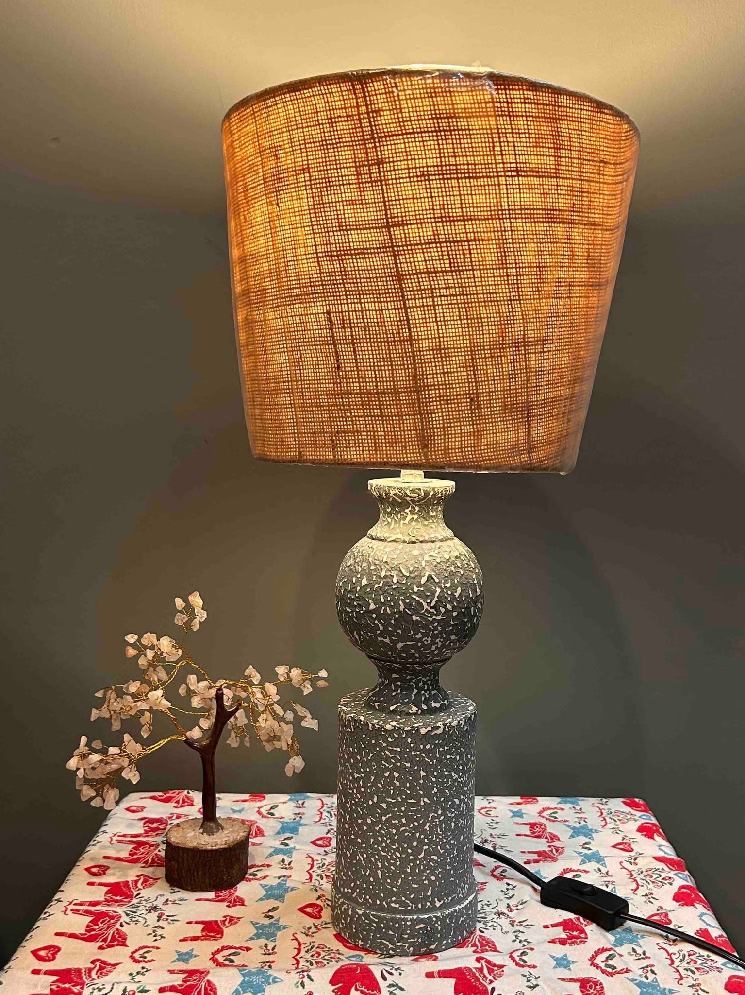 Antique wooden table lamp