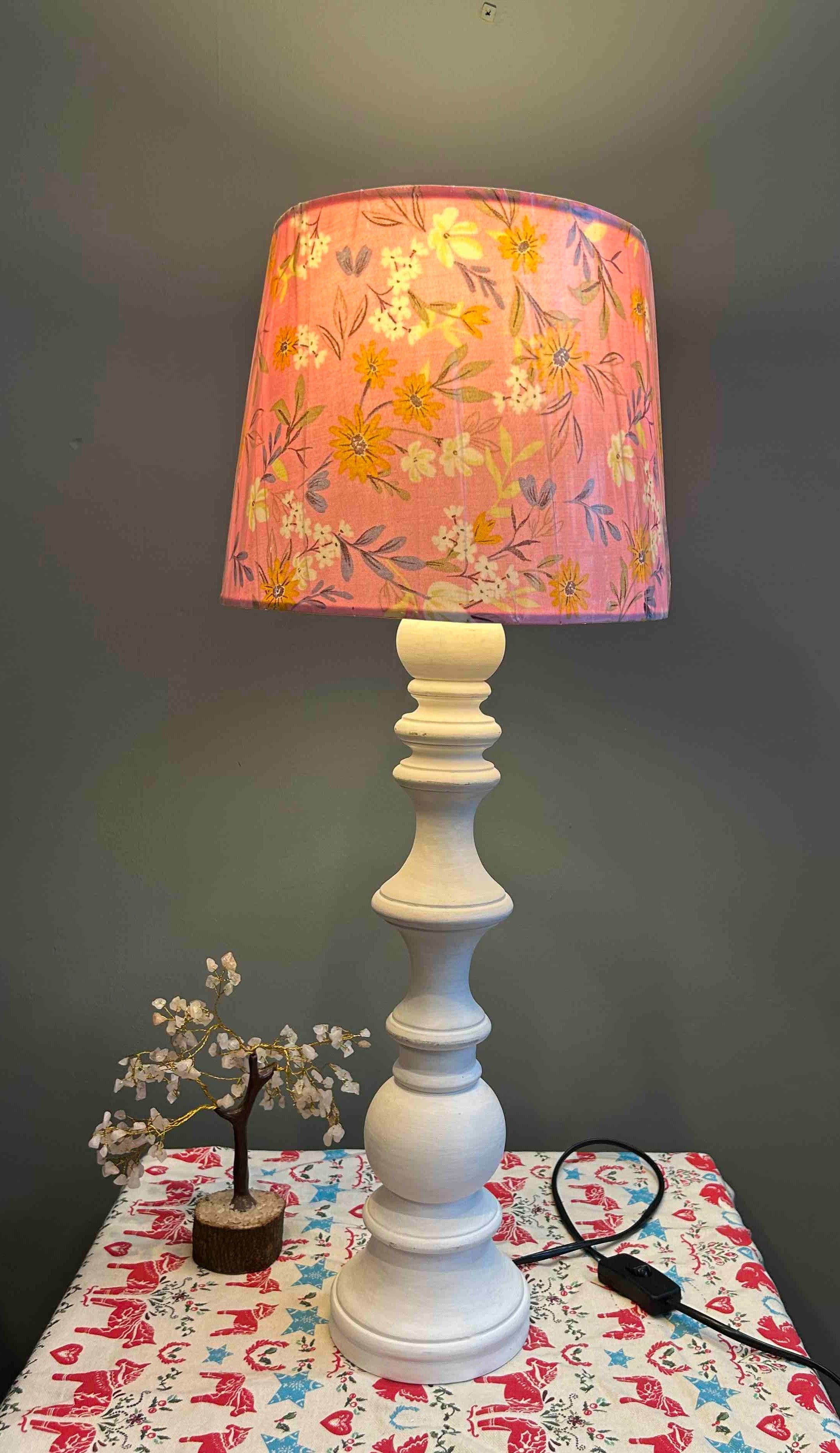 Antique wooden table lamp
