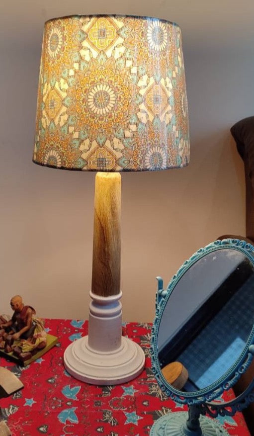 The slender multi coloured table lamp