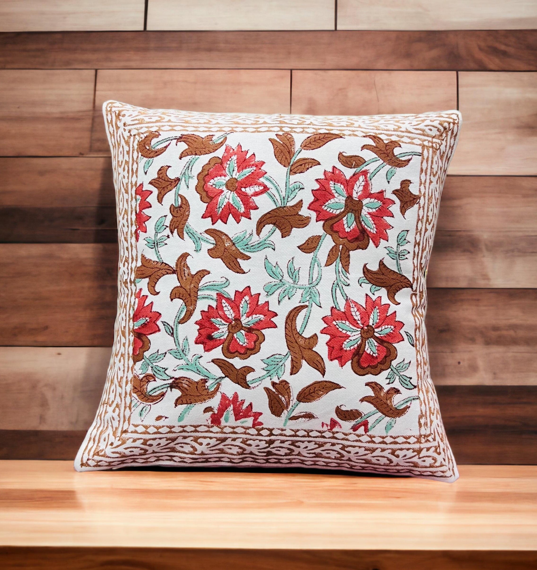 Pure cotton hand block printed cushion covers (Set of 5)