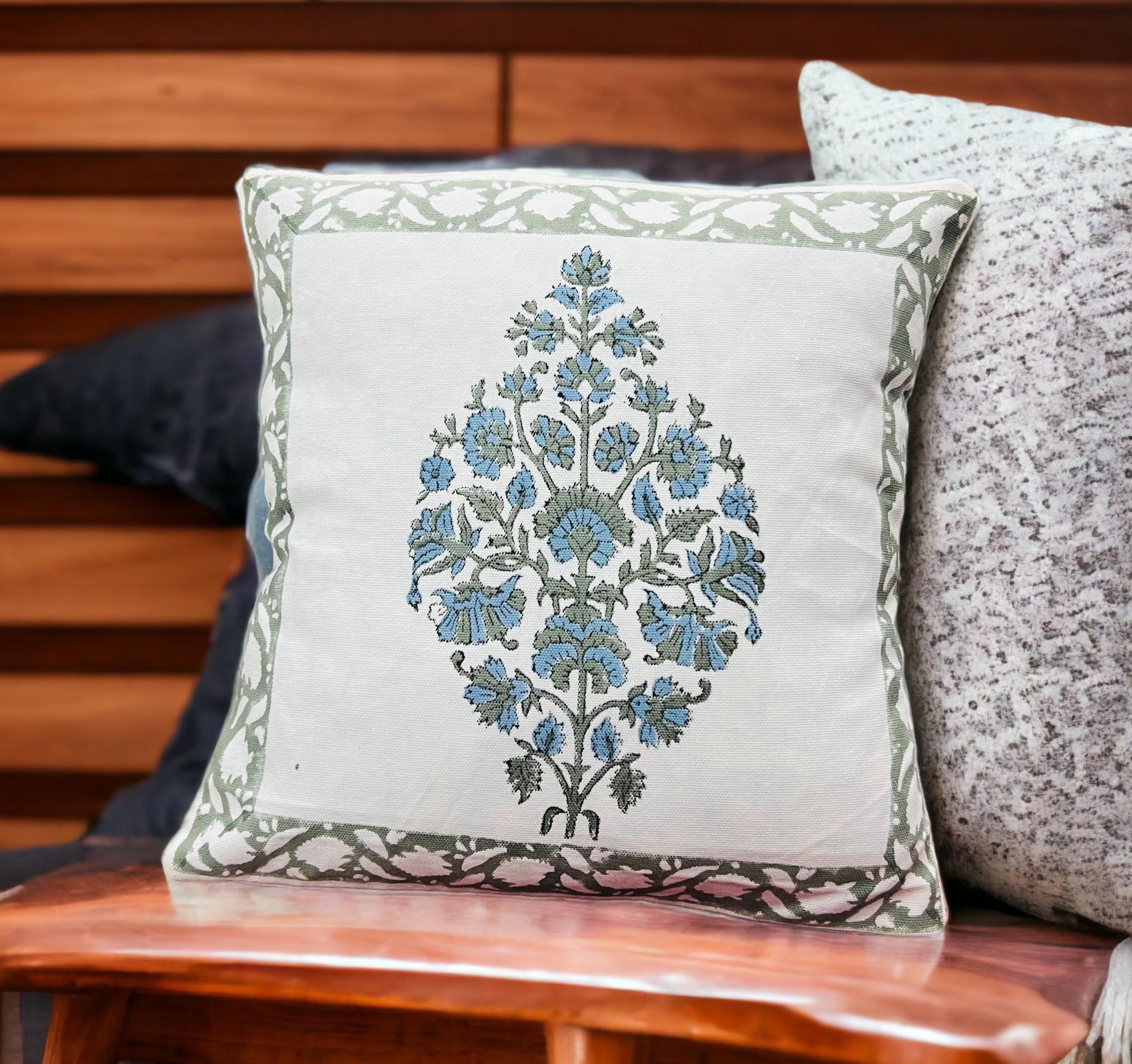 Pure cotton hand block printed cushion covers (Set of 5)