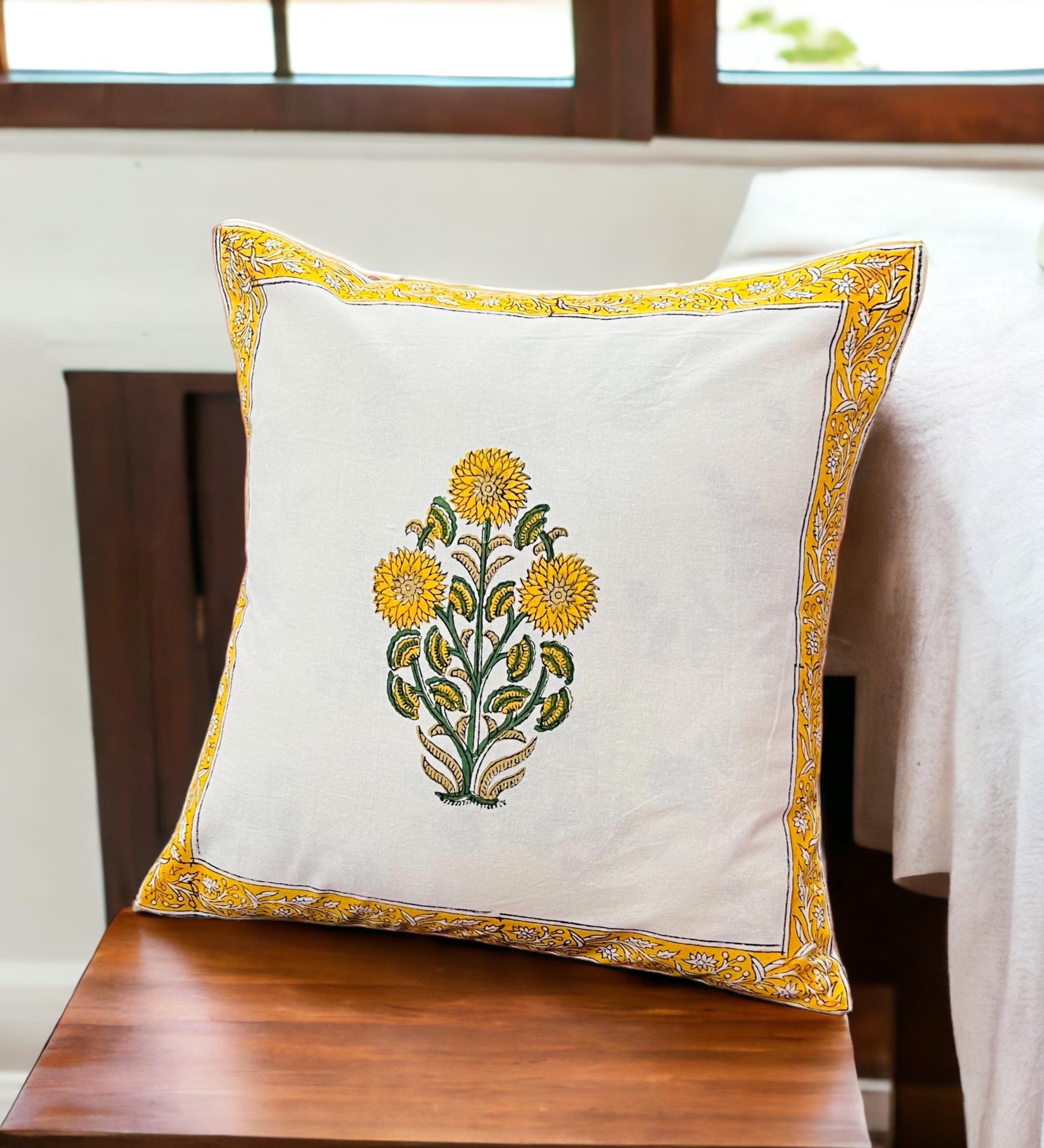 Pure cotton hand block printed cushion covers (Set of 5)
