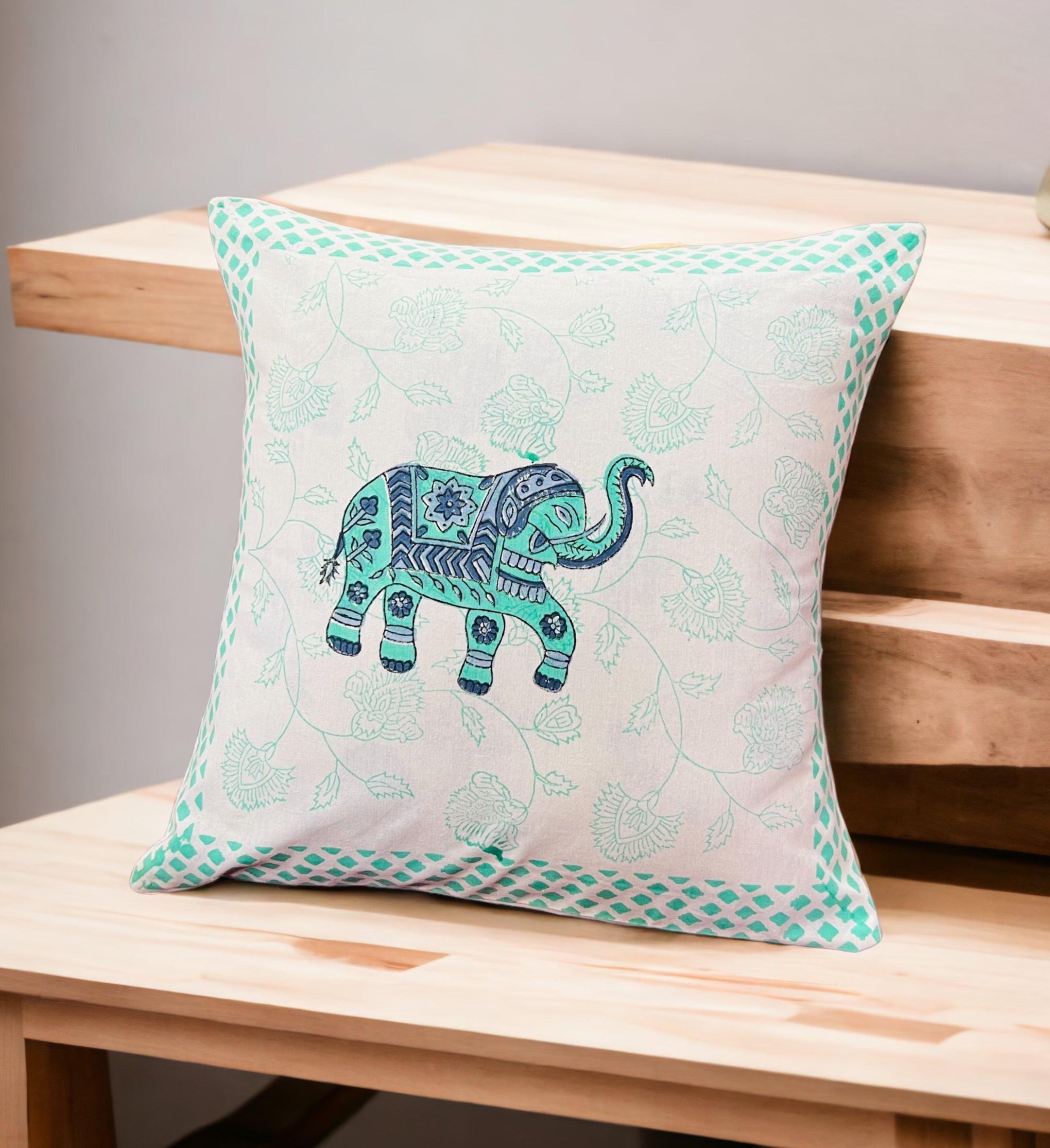 Pure cotton hand block printed cushion covers (Set of 5)