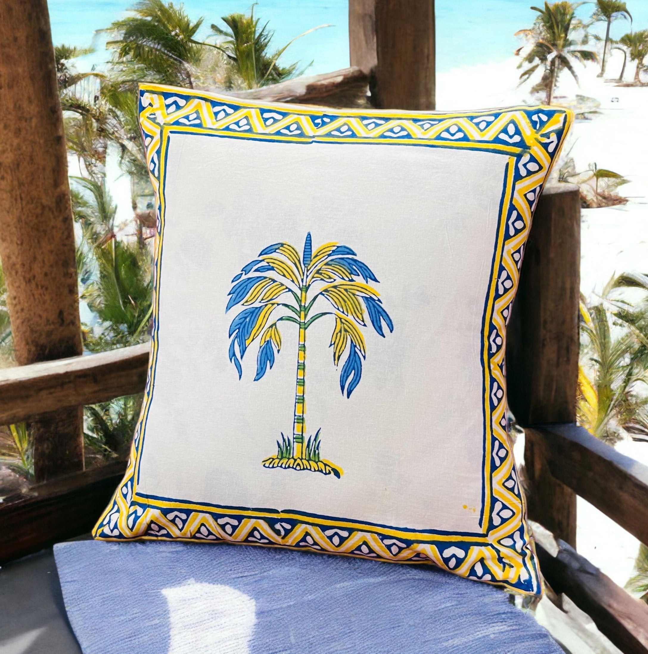 Pure cotton hand block printed cushion covers (Set of 5)