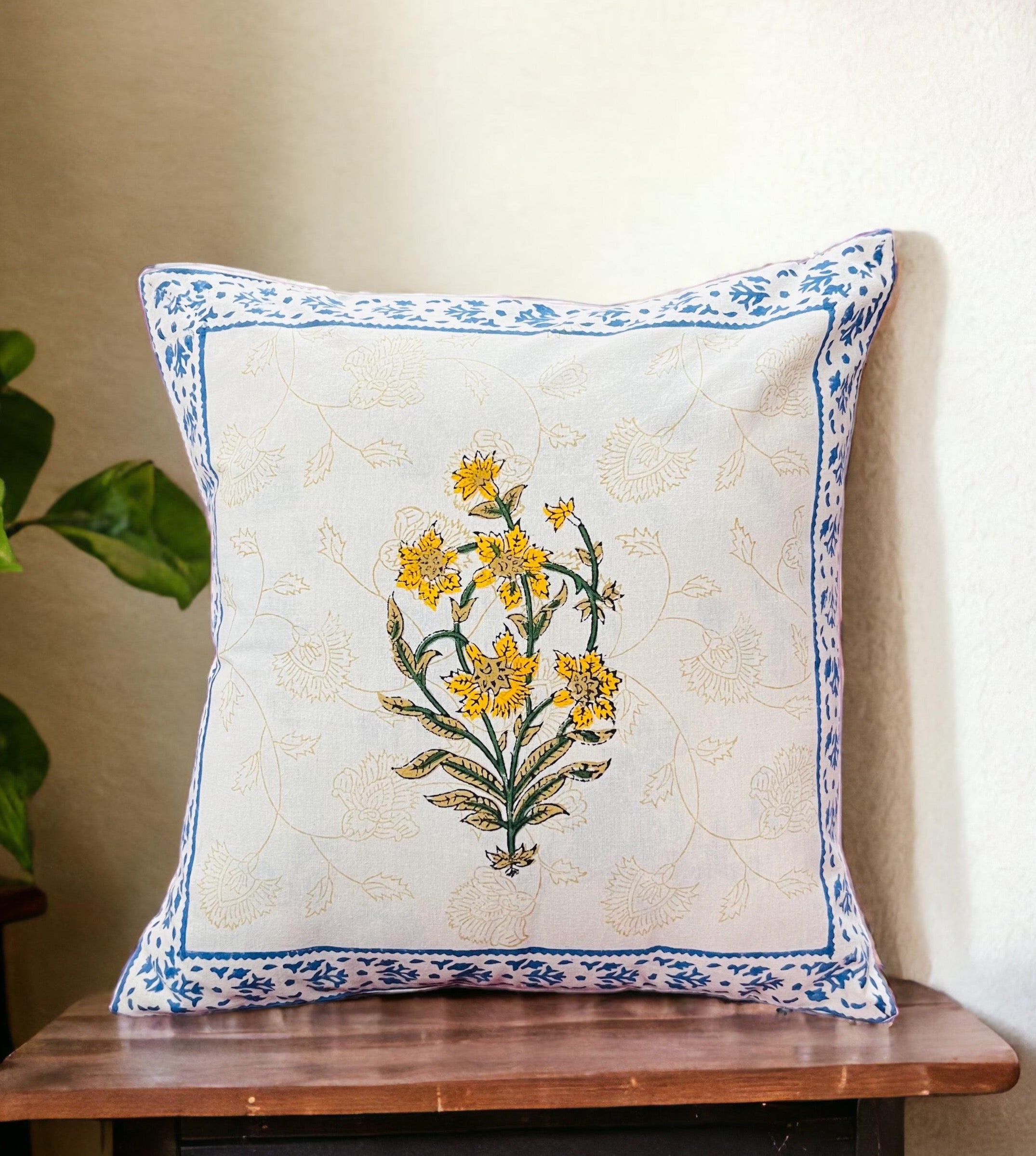 Pure cotton hand block printed cushion covers (Set of 5)