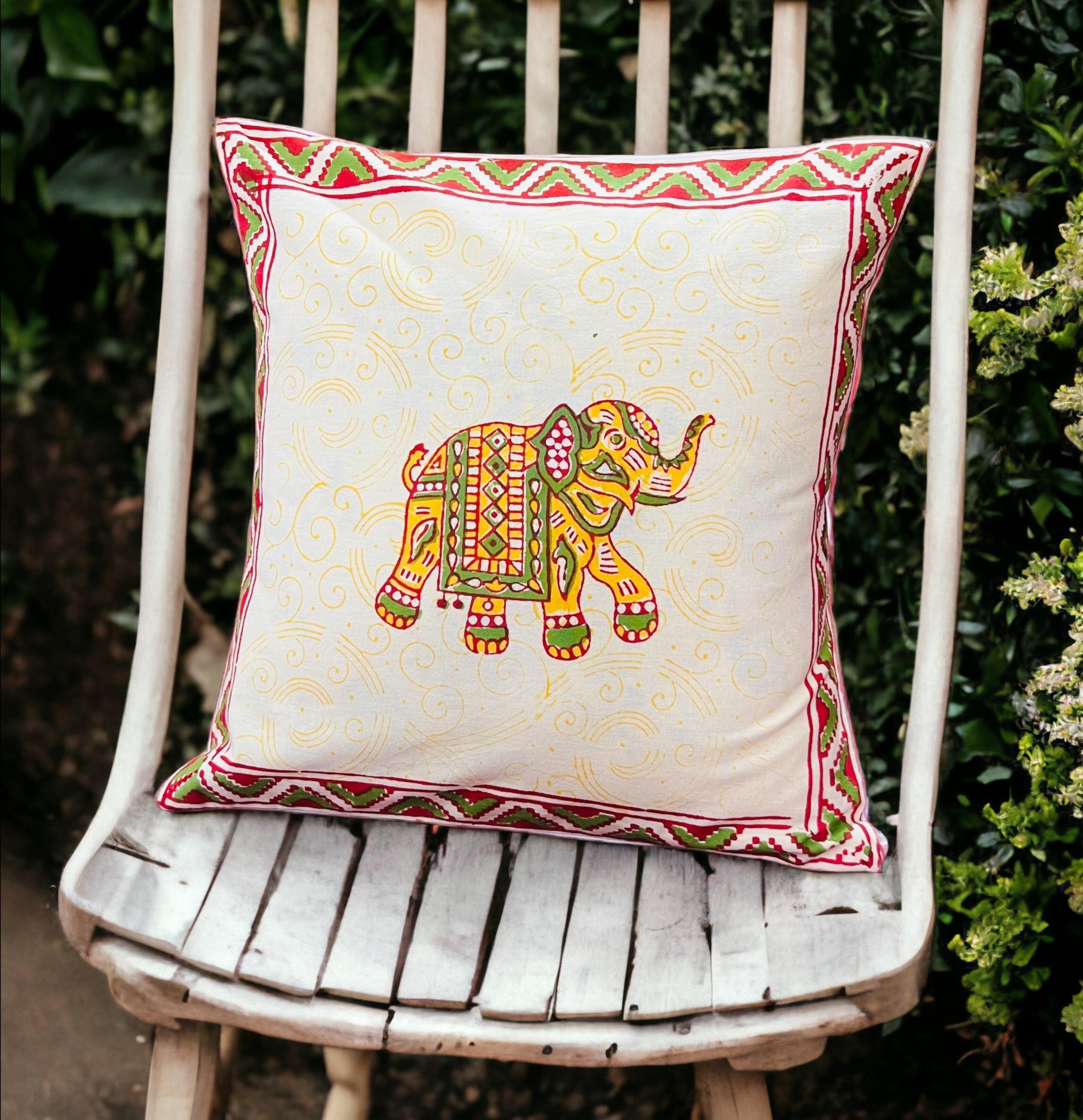 Pure cotton hand block printed cushion covers (Set of 5)