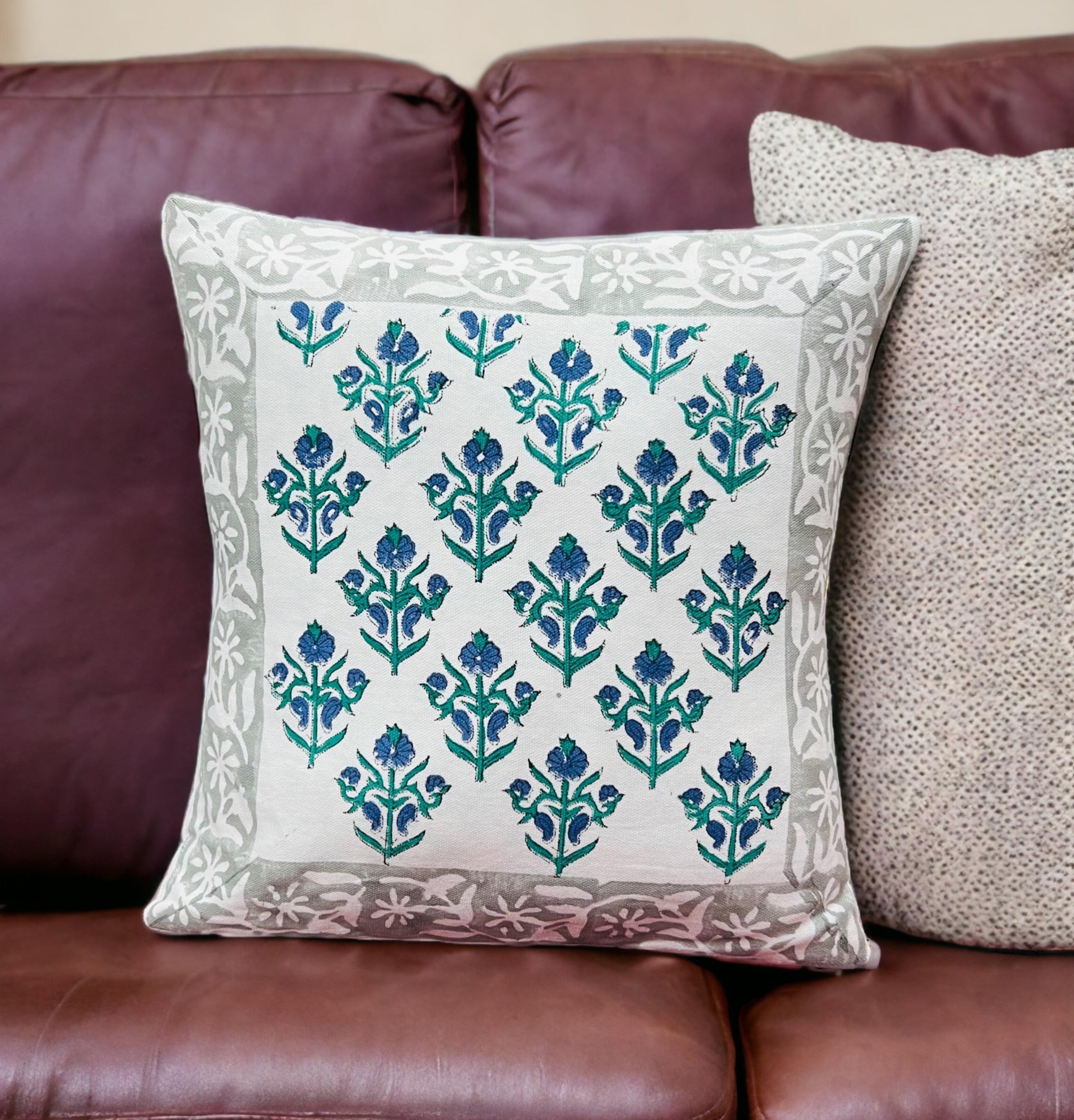 Pure cotton hand block printed cushion covers (Set of 5)