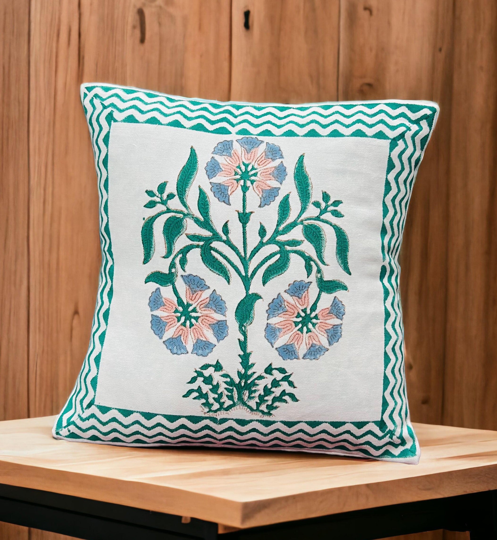 Pure cotton hand block printed cushion covers (Set of 5)