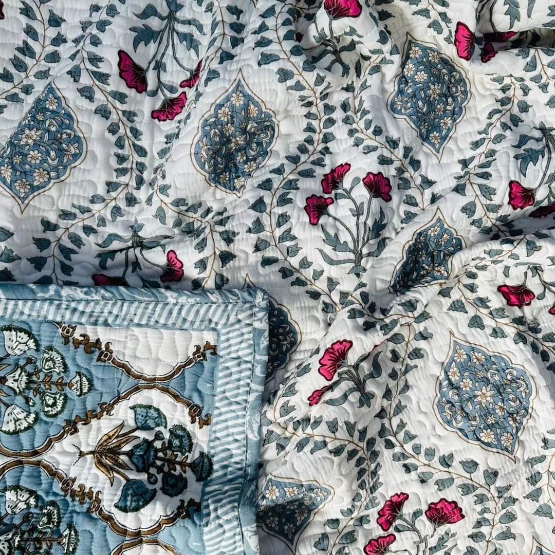 Pure cotton quilted single dohar (60 x 90 inches)