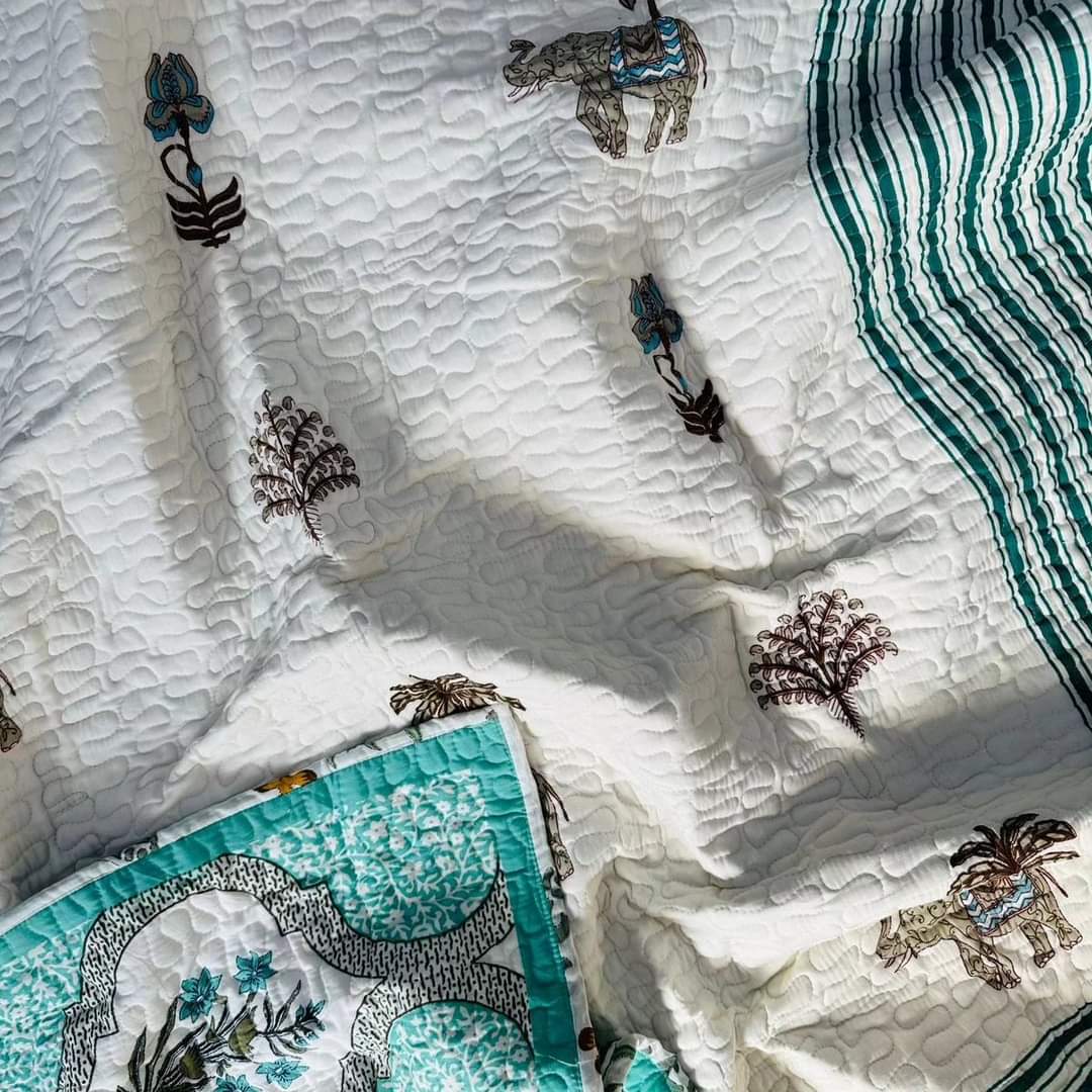 Pure cotton quilted single dohar (60 x 90 inches)