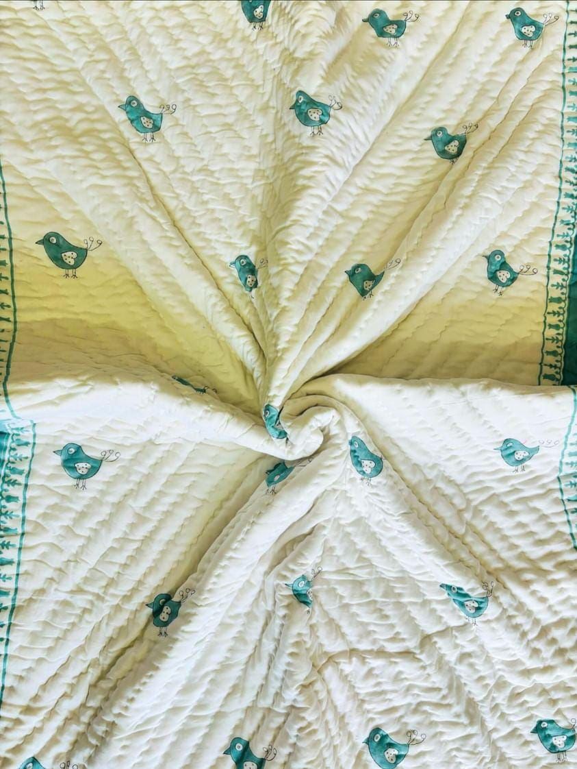 Pure mulmul cotton hand quilted baby quilts