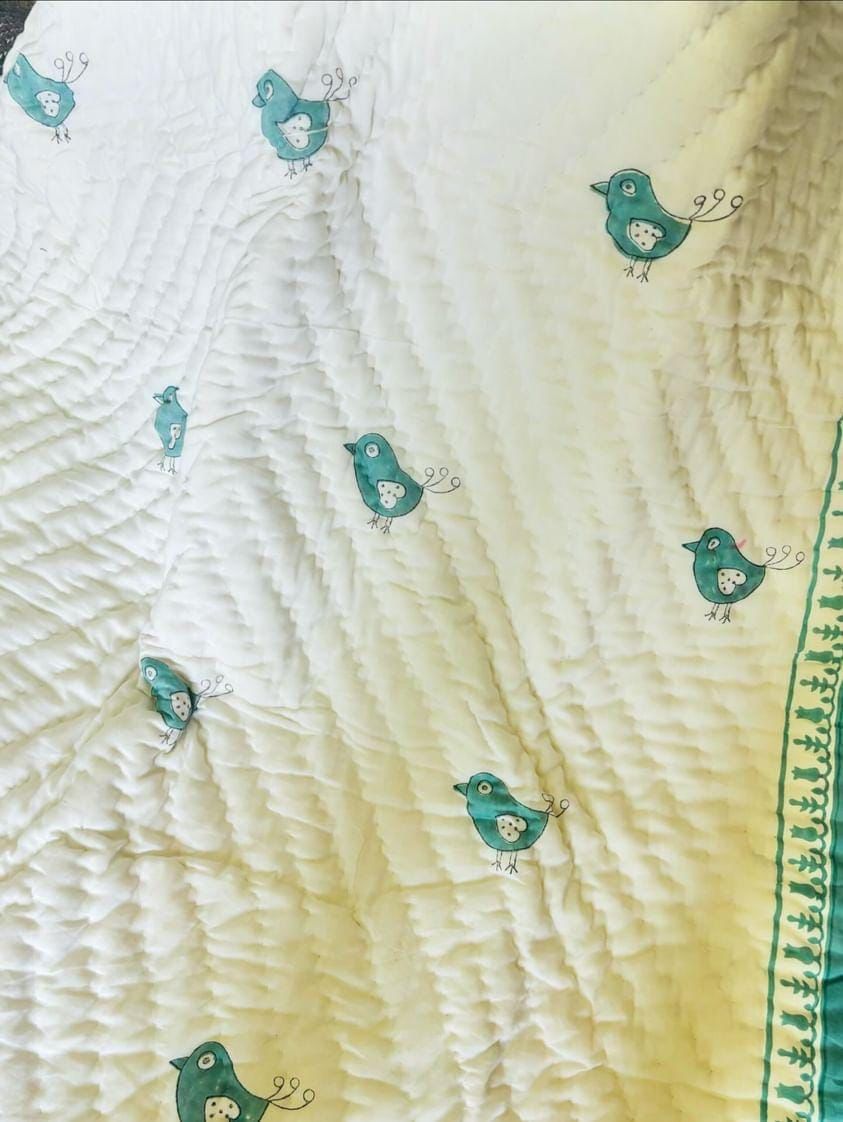 Pure mulmul cotton hand quilted baby quilts