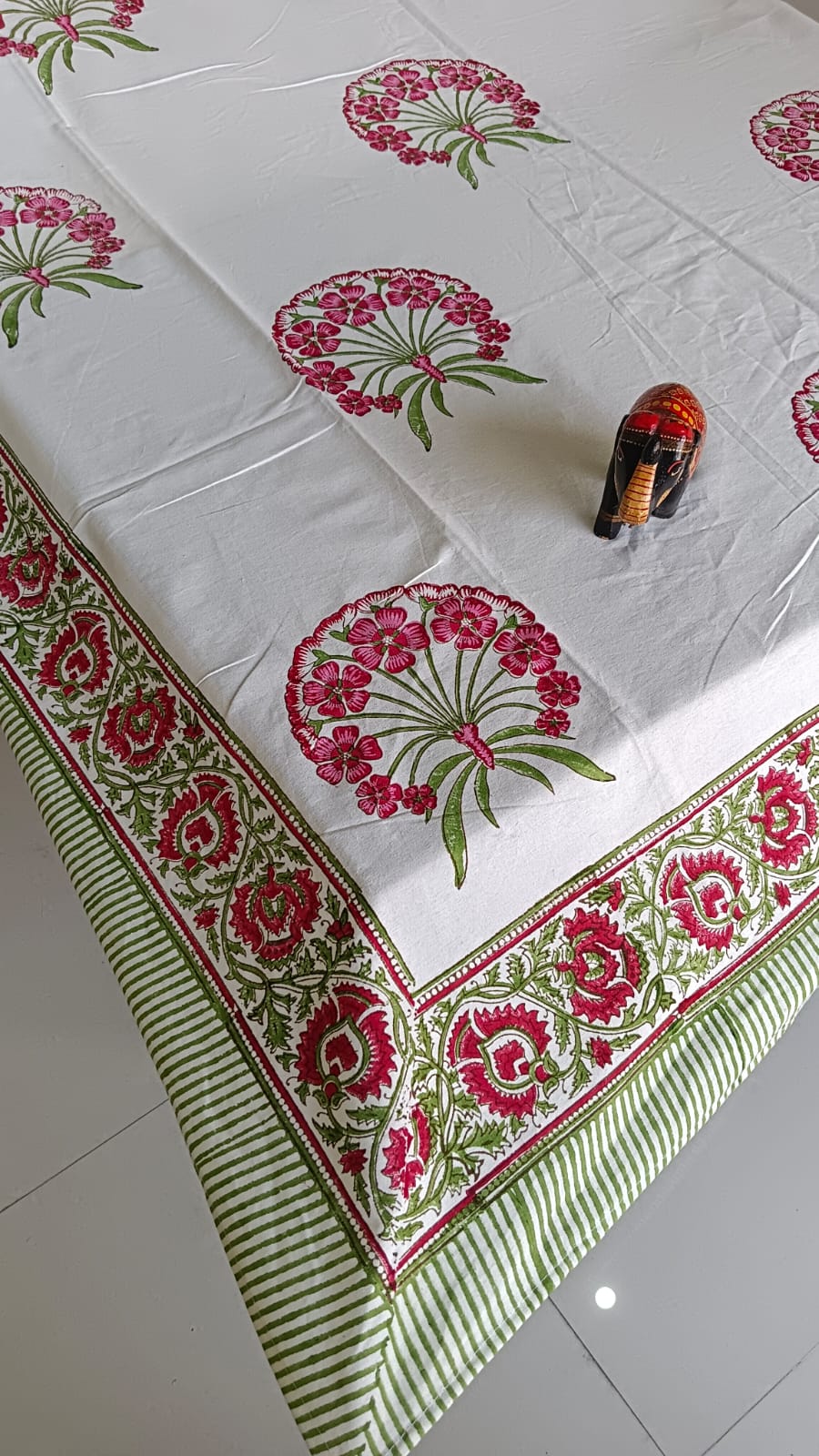 Pure cotton hand-block printed table covers for 6 seater dining tables (60x90 inches)