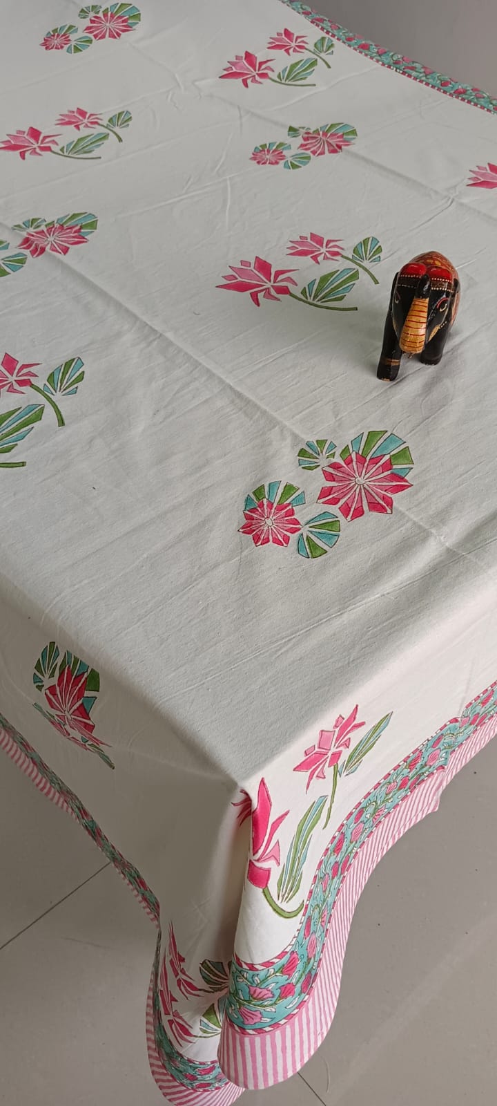 Pure cotton hand-block printed table covers for 6 seater dining tables (60x90 inches)