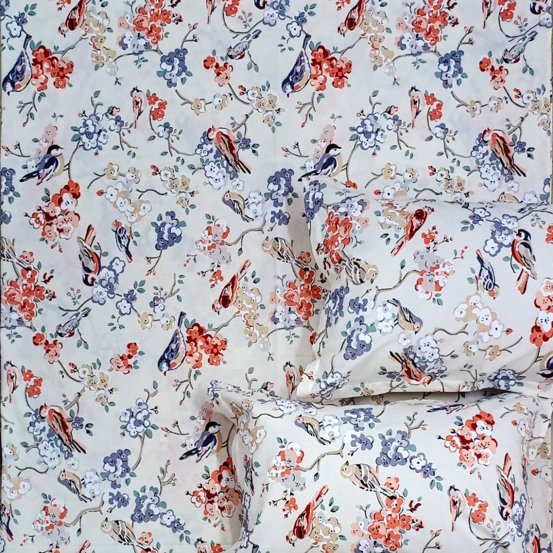 Pure cotton king size double bedsheet with two pillow covers (100x108 inches)