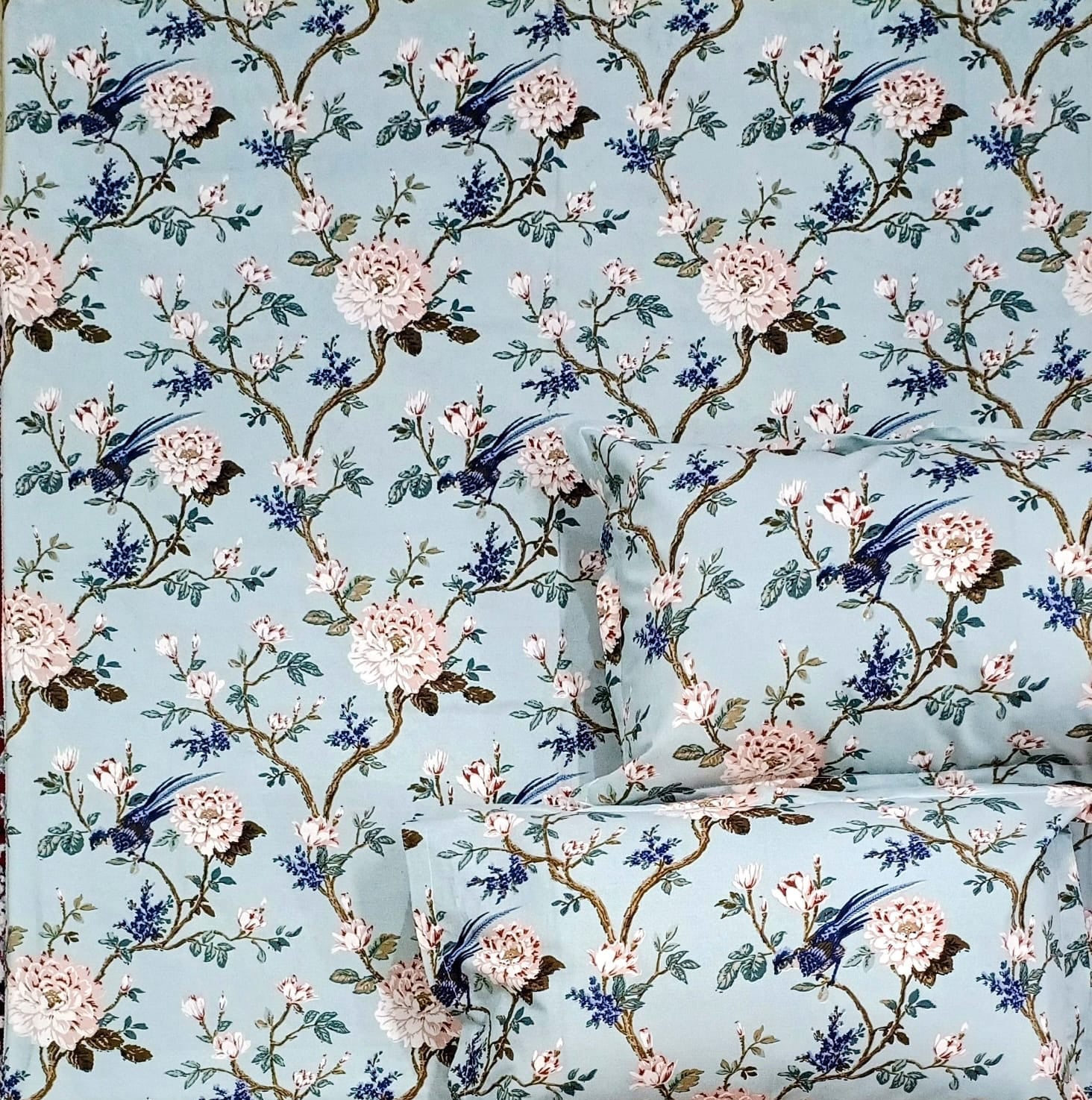 Pure cotton king size bedsheet with two pillow covers 100x108 inches