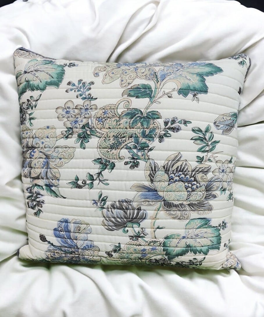 Pure cotton printed quilted cushion covers 16x16 inches/ 40x40 cms (Set of 5)