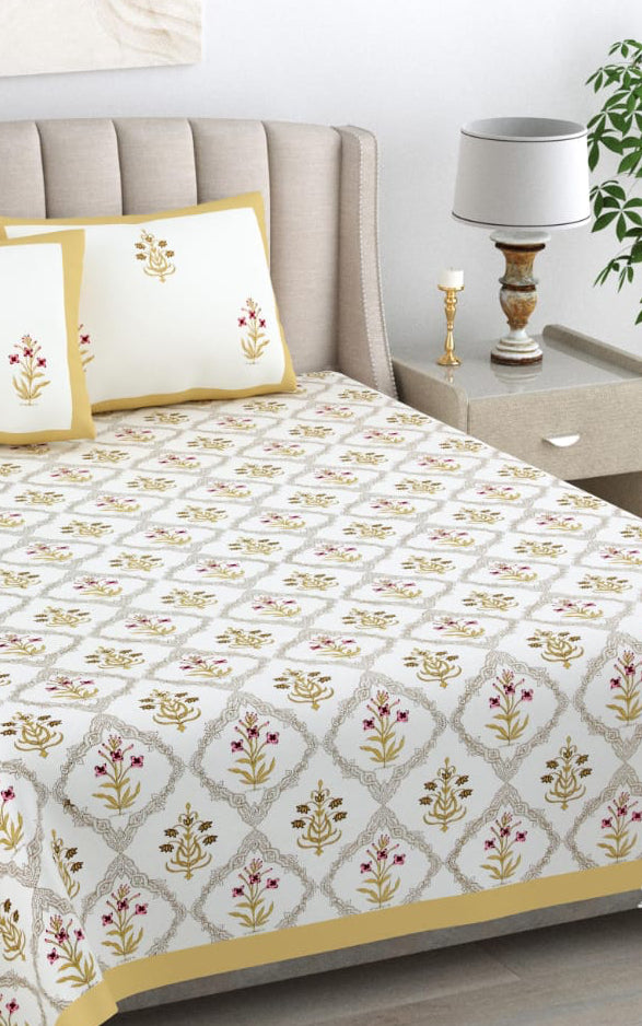 Pure cotton quilted single bedcover without pillow cover (60 x 90 inches)